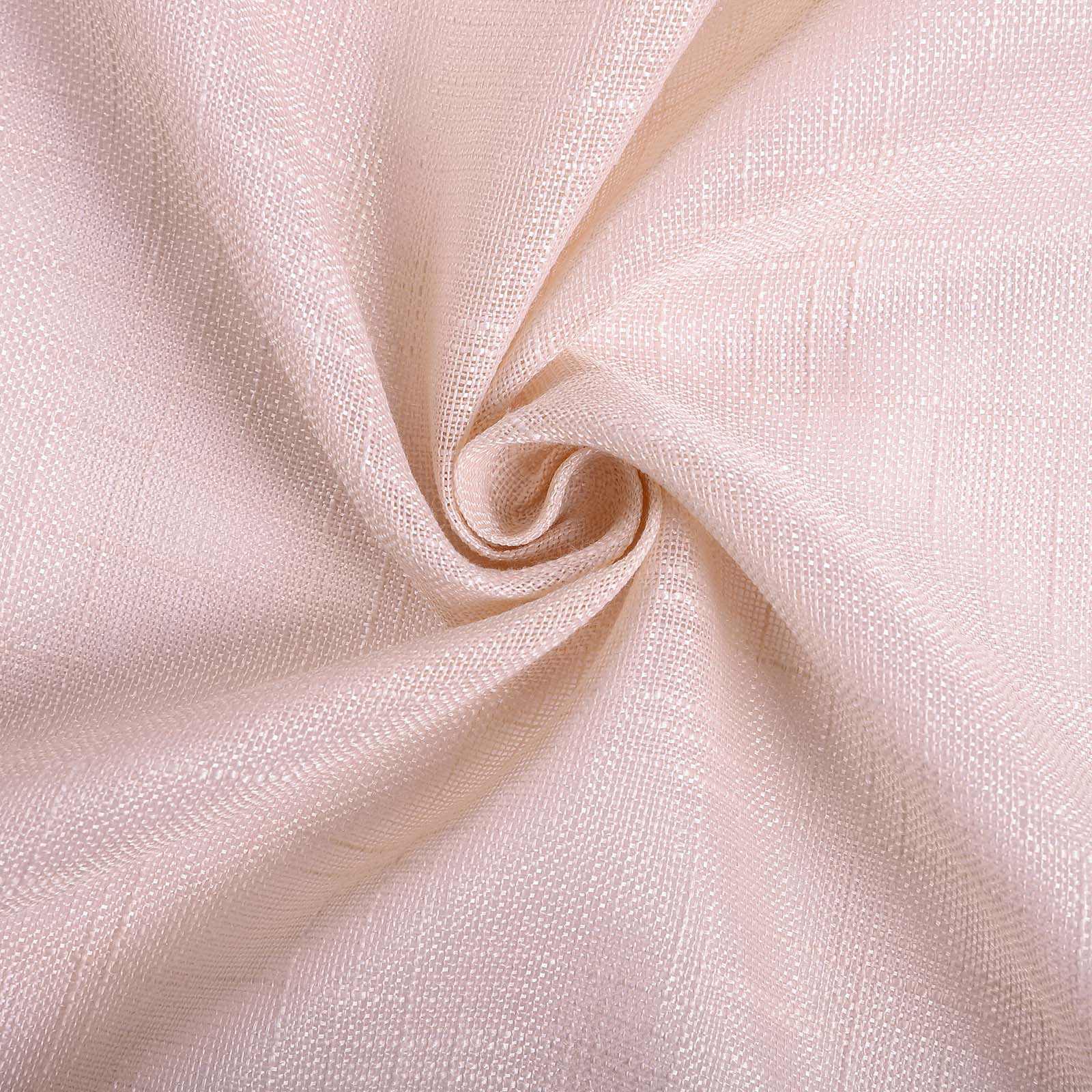 Faux Linen Round Tablecloth 120" Blush with Slubby Textured - Wrinkle Resistant & Seamless Table Cover - Image 7