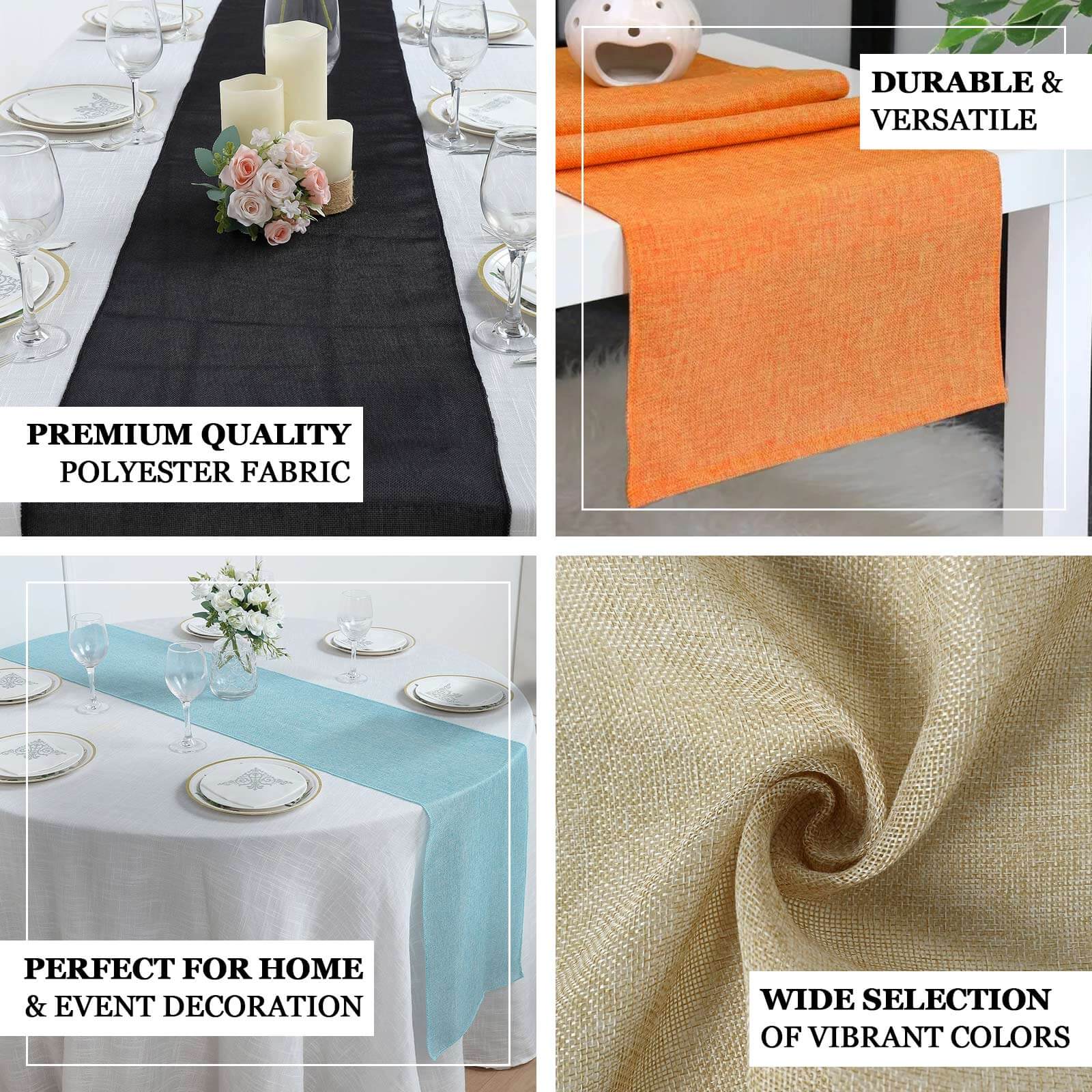 Faux Linen Table Runner 14"x108" Sage Green - Boho Chic Rustic Table Decor - Image 3