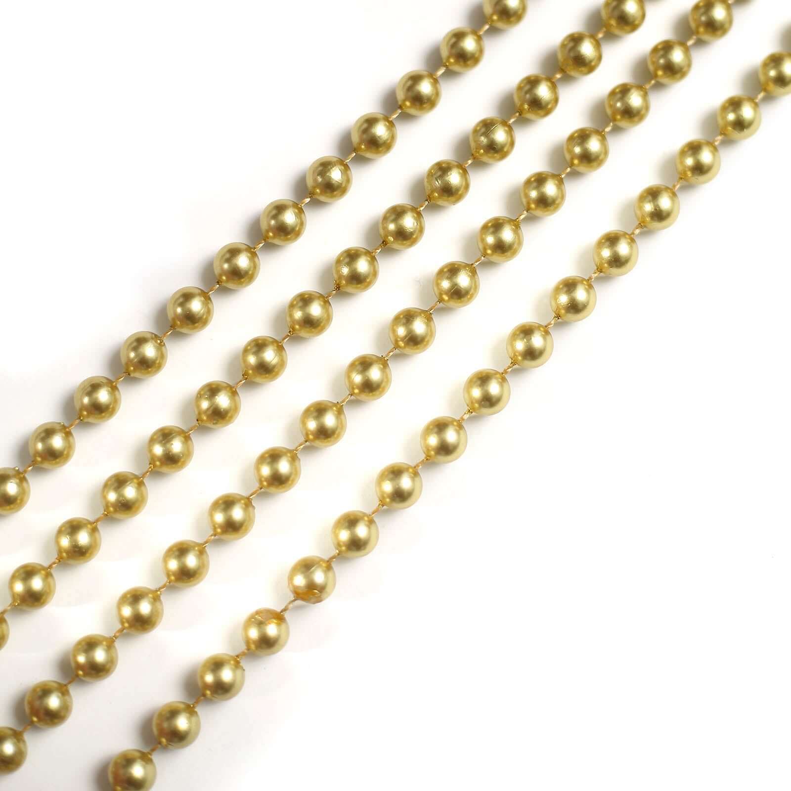 Faux Pearl Beaded Chair Back Garland Sash 16" Gold Gatsby-Inspired Design - Pre-Tied Pearl String for Chiavari Chairs - Image 2