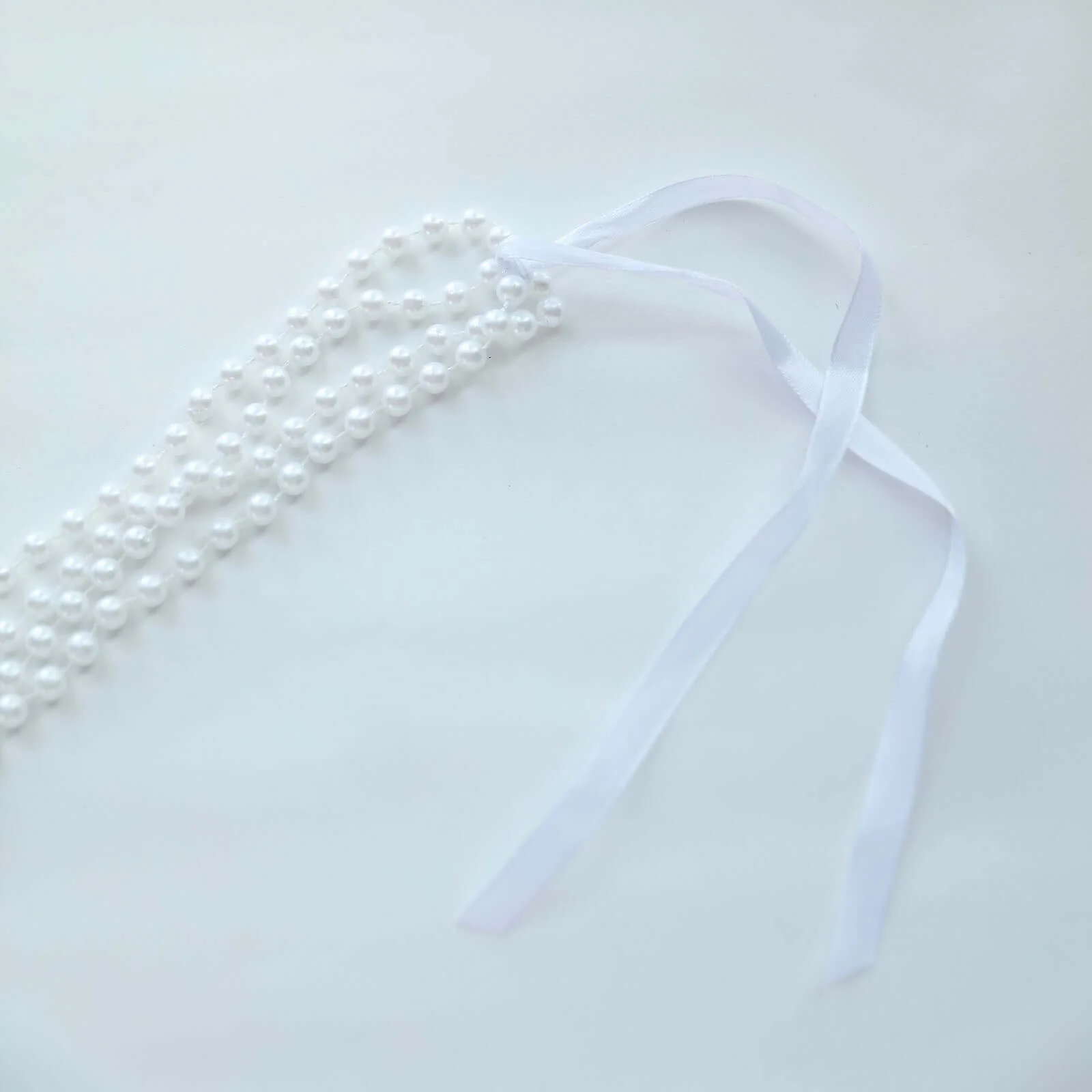 Faux Pearl Beaded Chair Back Garland Sash 16" White Gatsby-Inspired Design - Pre-Tied Pearl String for Chiavari Chairs - Image 7