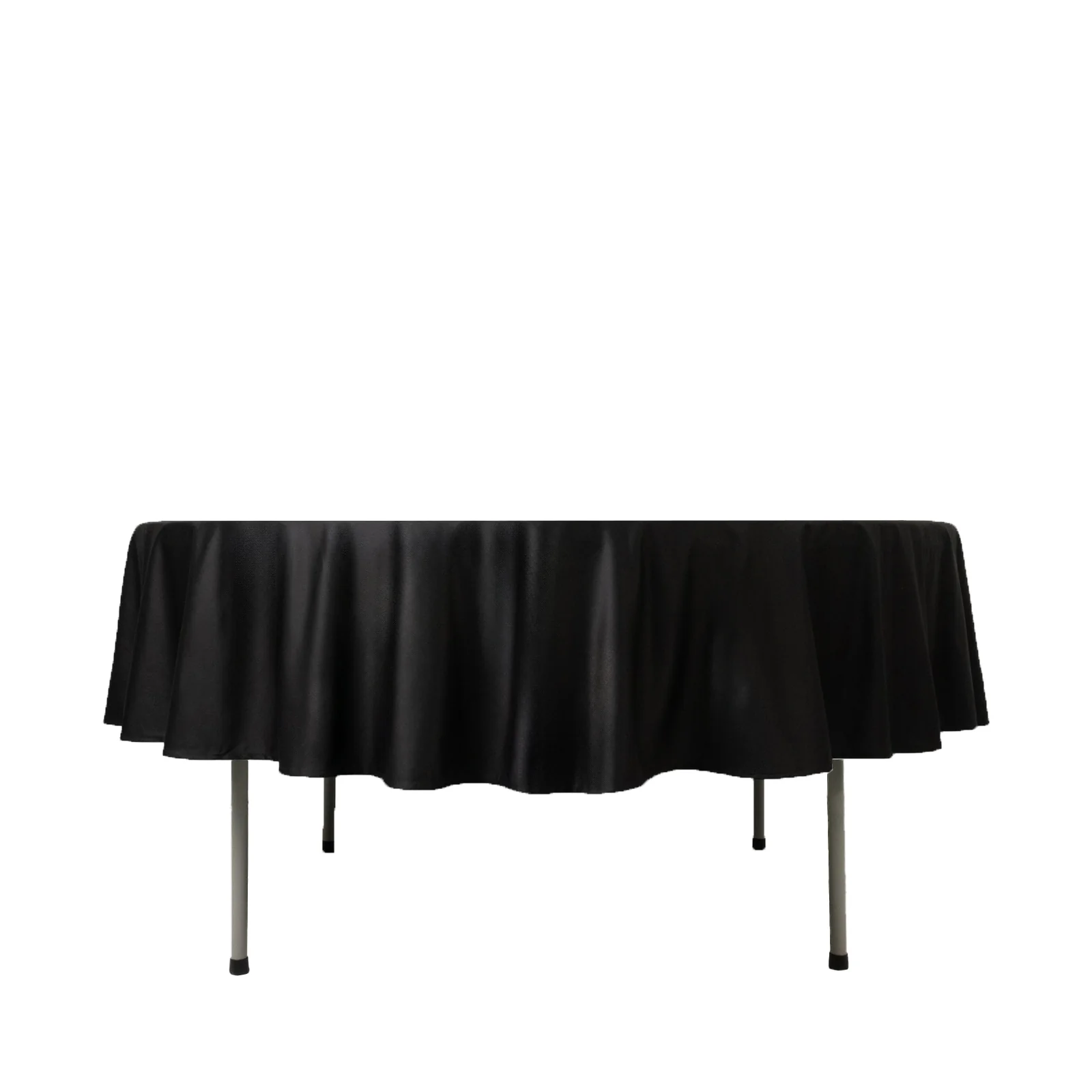 Fire Retardant 90" Round Scuba Polyester Tablecloth – Black, Wrinkle Free, Stain Resistant Table Cover - Image 7