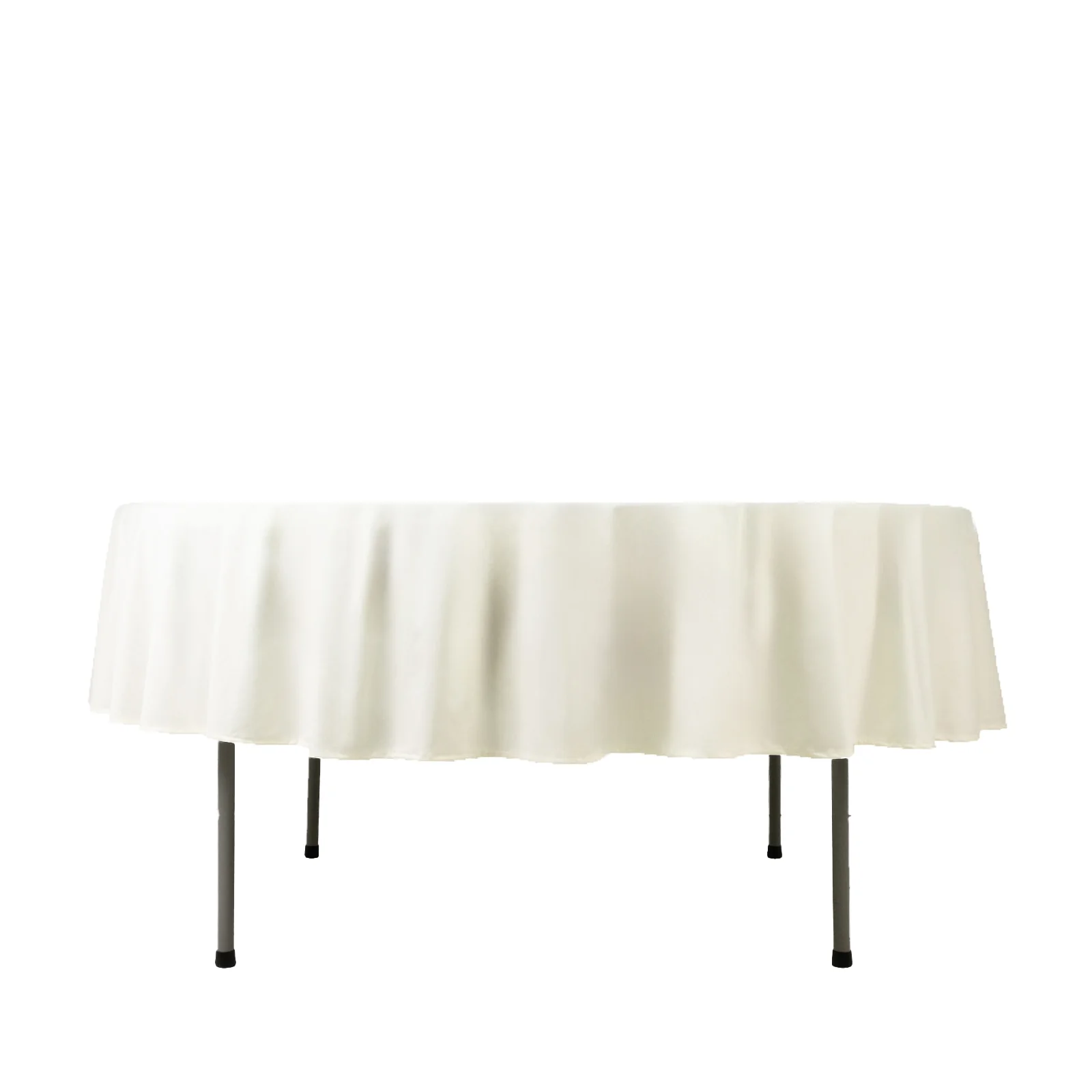 Fire Retardant 90" Round Scuba Polyester Tablecloth – Ivory, Wrinkle Free, Stain Resistant Table Cover - Image 7