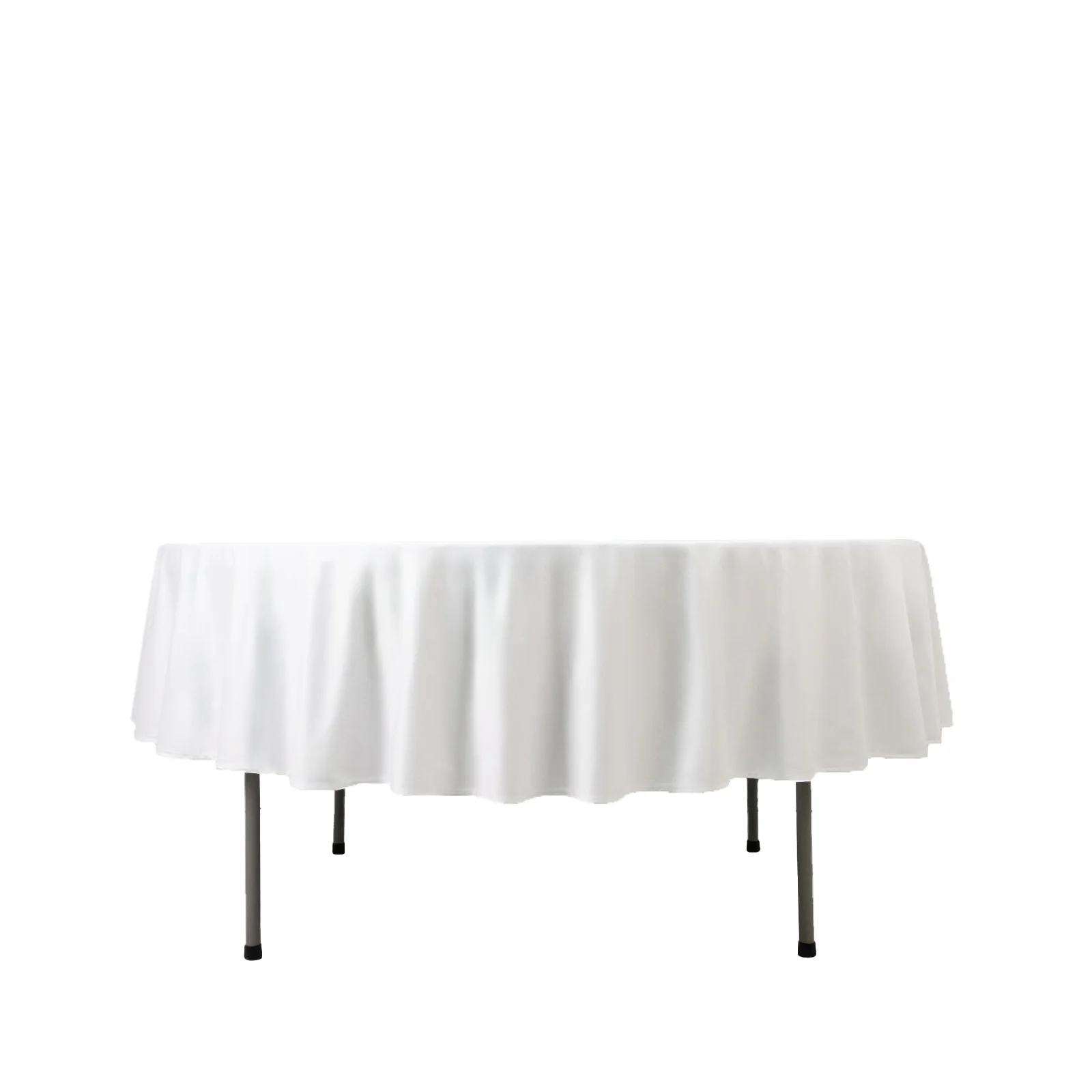 Fire Retardant 90" Round Scuba Polyester Tablecloth – White, Wrinkle Free, Stain Resistant Table Cover - Image 7