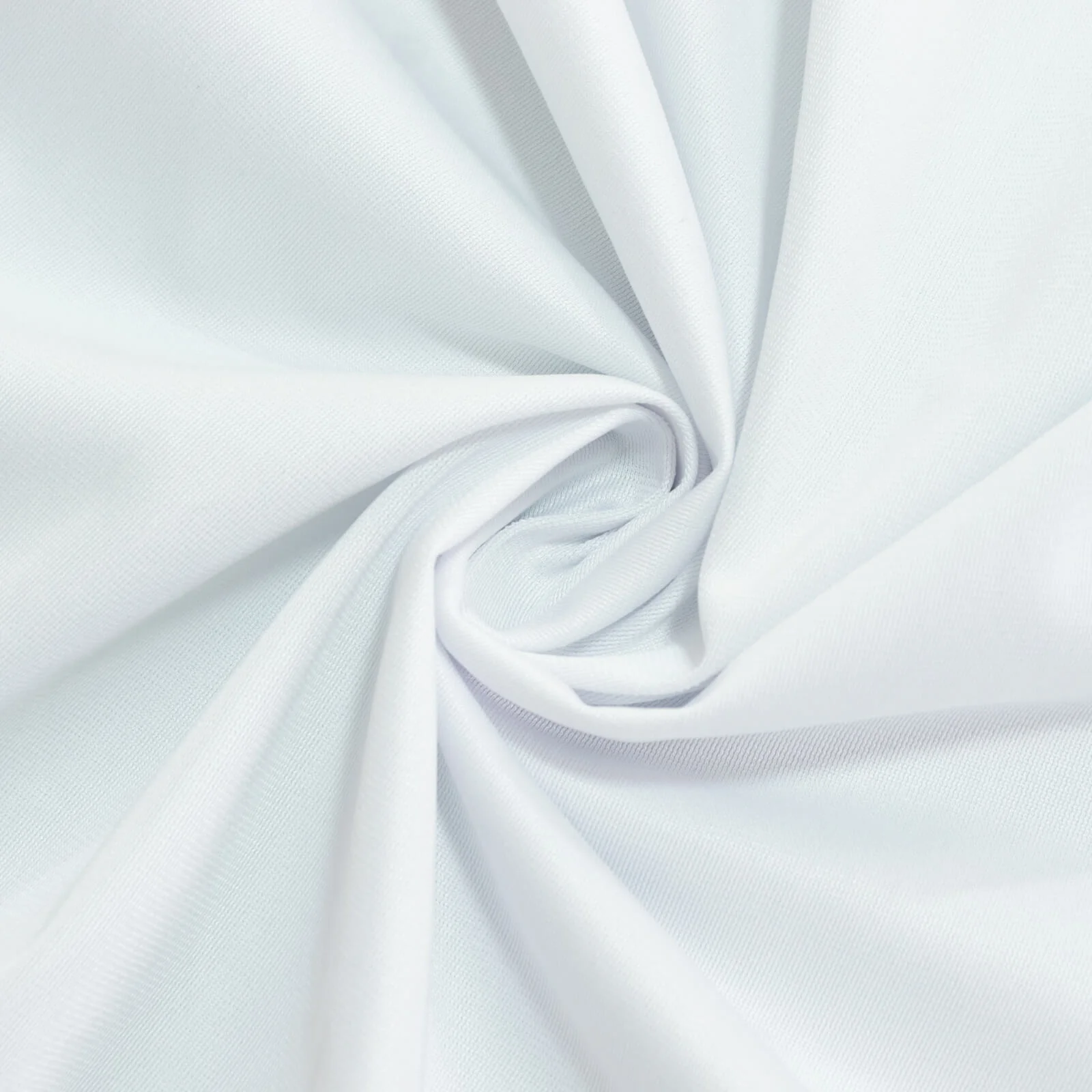 Fire Retardant 90" Round Scuba Polyester Tablecloth – White, Wrinkle Free, Stain Resistant Table Cover - Image 8