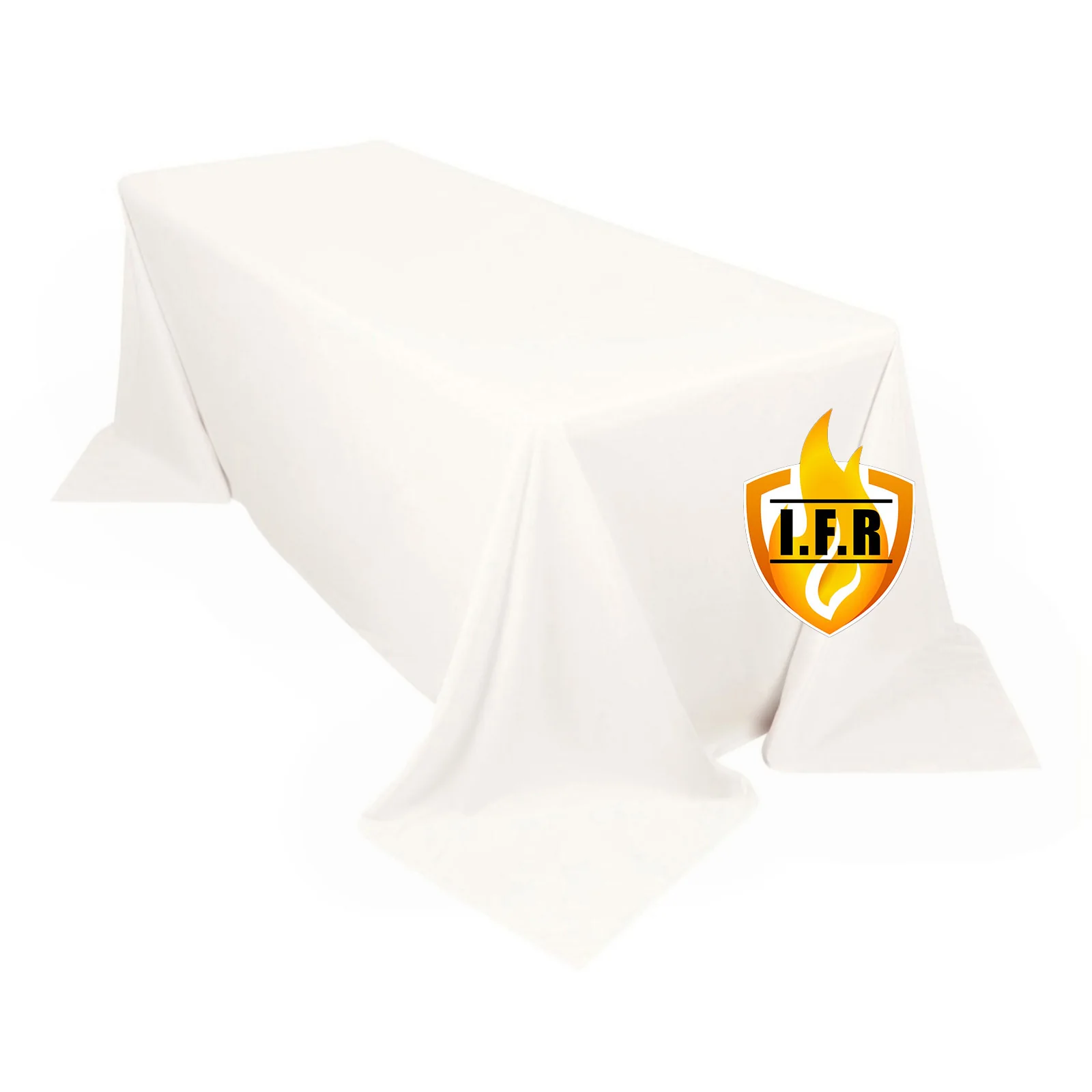 Fire Retardant 90"x132" Rectangle Scuba Polyester Tablecloth – Ivory, Wrinkle Free, Stain Resistant, Seamless Table Cover - Image 3