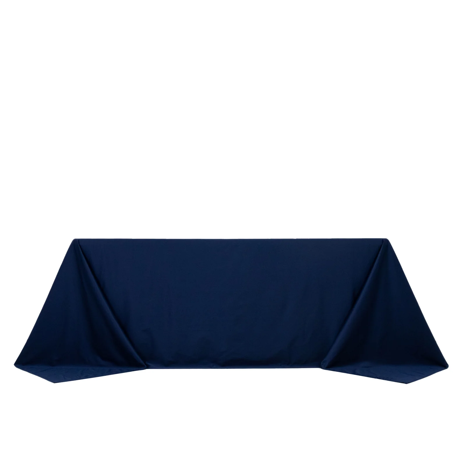Fire Retardant 90"x132" Rectangle Scuba Polyester Tablecloth – Navy Blue, Wrinkle Free, Stain Resistant, Seamless Table Cover - Image 6