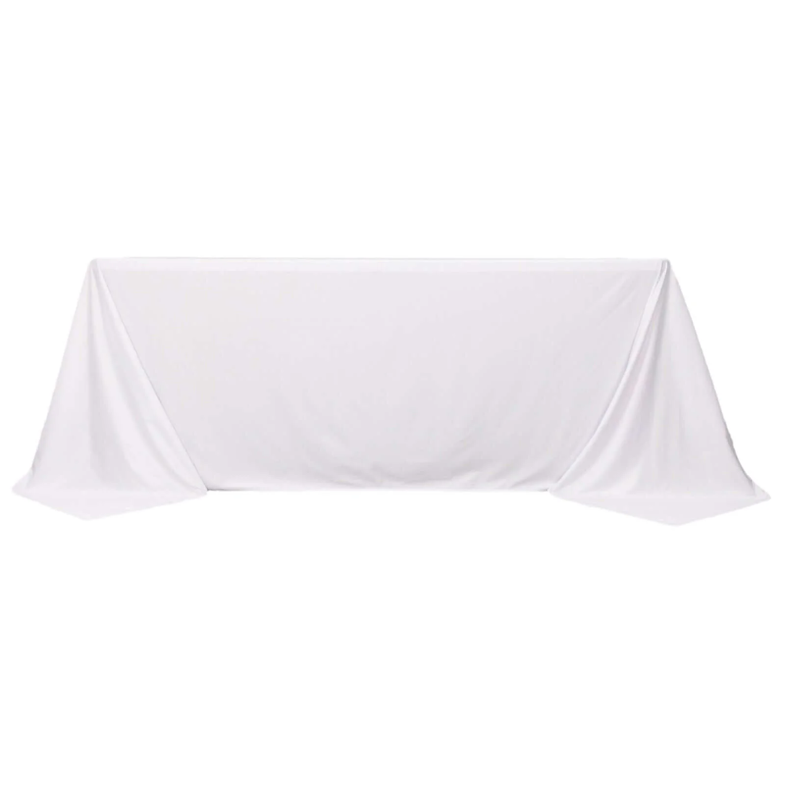 Fire Retardant 90"x132" Rectangle Scuba Polyester Tablecloth – White, Wrinkle Free, Stain Resistant, Seamless Table Cover - Image 7