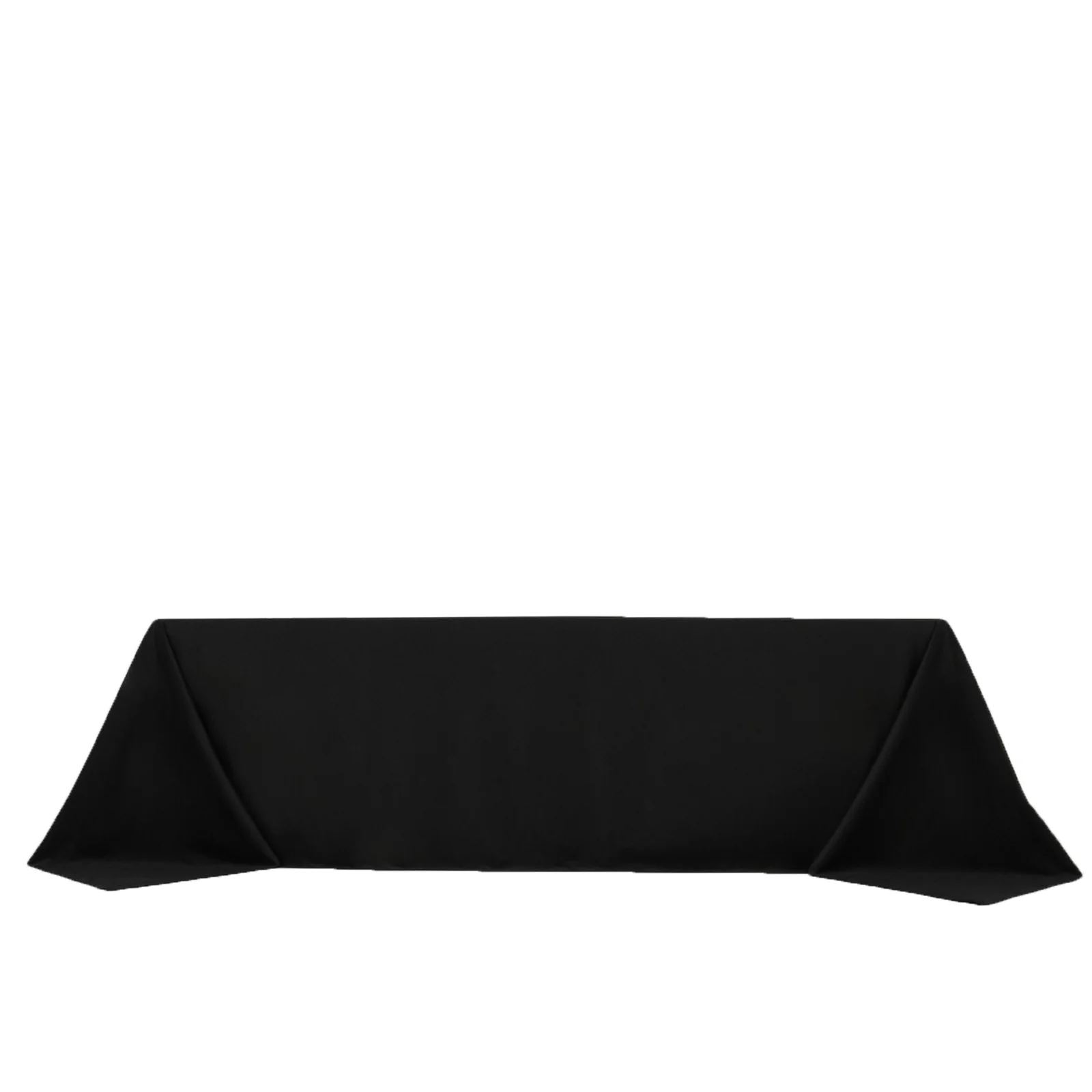 Fire Retardant 90"x156" Rectangle Scuba Polyester Tablecloth – Black, Wrinkle Free, Stain Resistant, Seamless Table Cover - Image 2