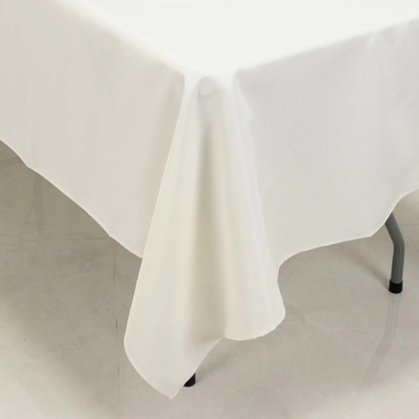 Fire Retardant Premium Polyester Rectangular Tablecloth 60"x102" Ivory - Safe & Durable Table Cover - Image 8