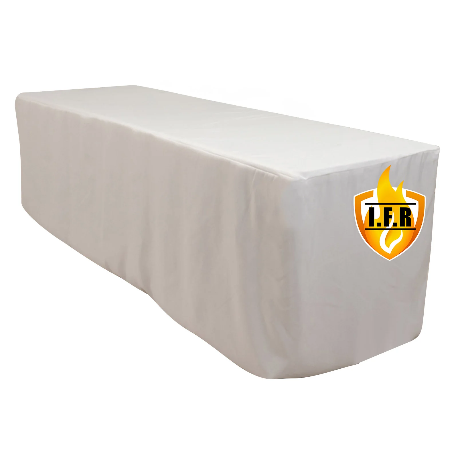 Fire Retardant Premium Polyester Rectangular Tablecloth 8ft White - Wrinkle-Resistant Safety Certified Fitted Table Cover for Trade Shows & Events - Image 3