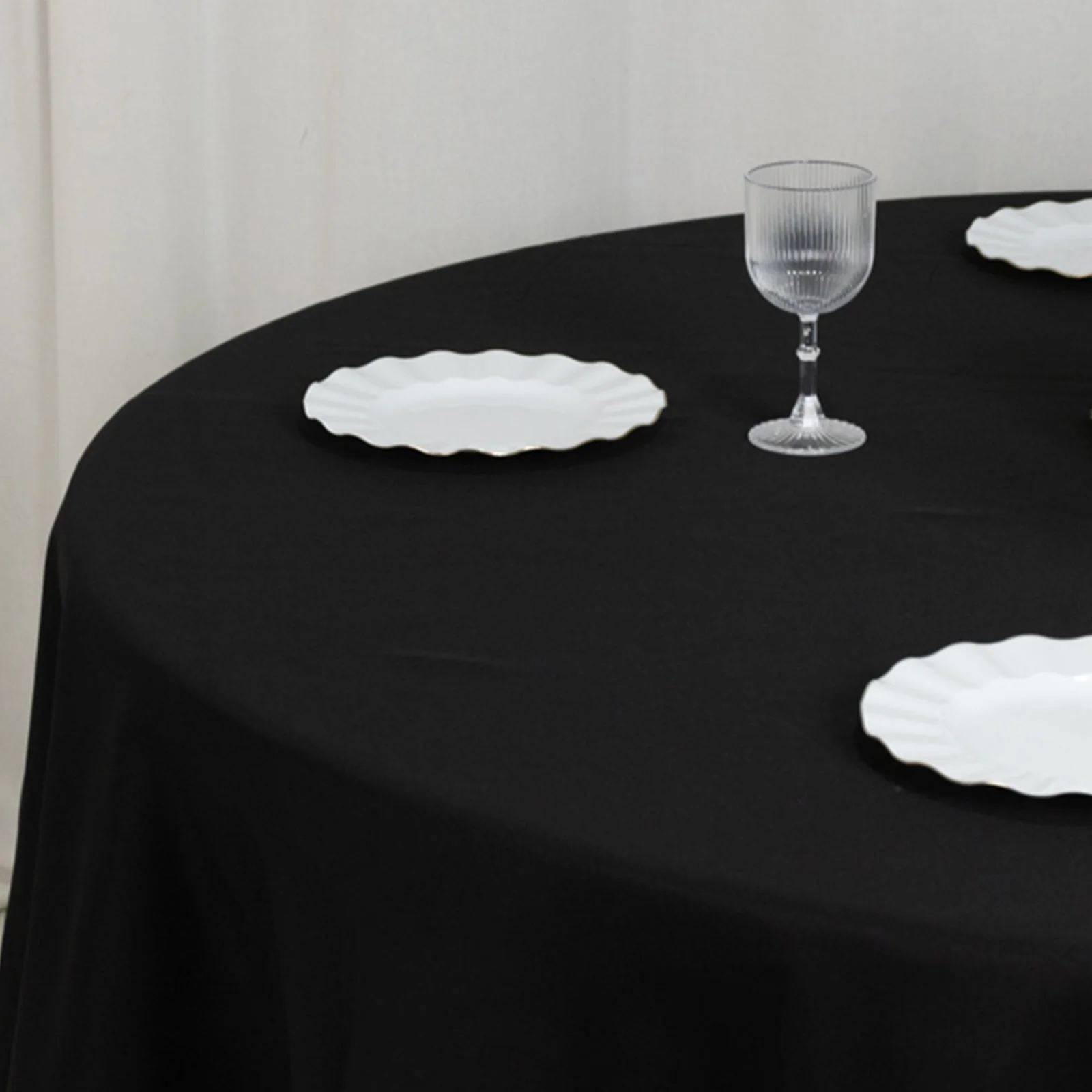 Fire Retardant Premium Polyester Round Tablecloth 108" Black - Wrinkle-Resistant and Safety Certified Table Cover for Events & Gatherings - Image 8