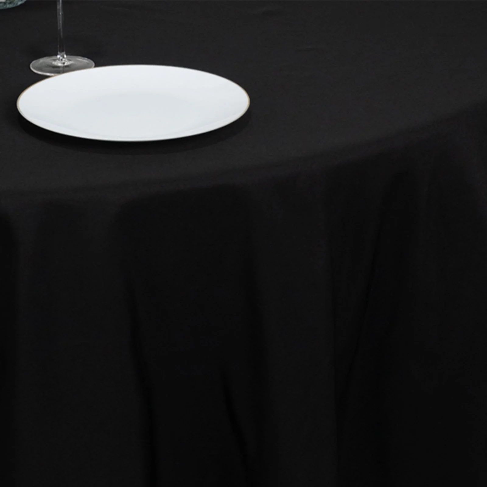 Fire Retardant Premium Polyester Round Tablecloth 108" Black - Wrinkle-Resistant and Safety Certified Table Cover for Events & Gatherings - Image 9