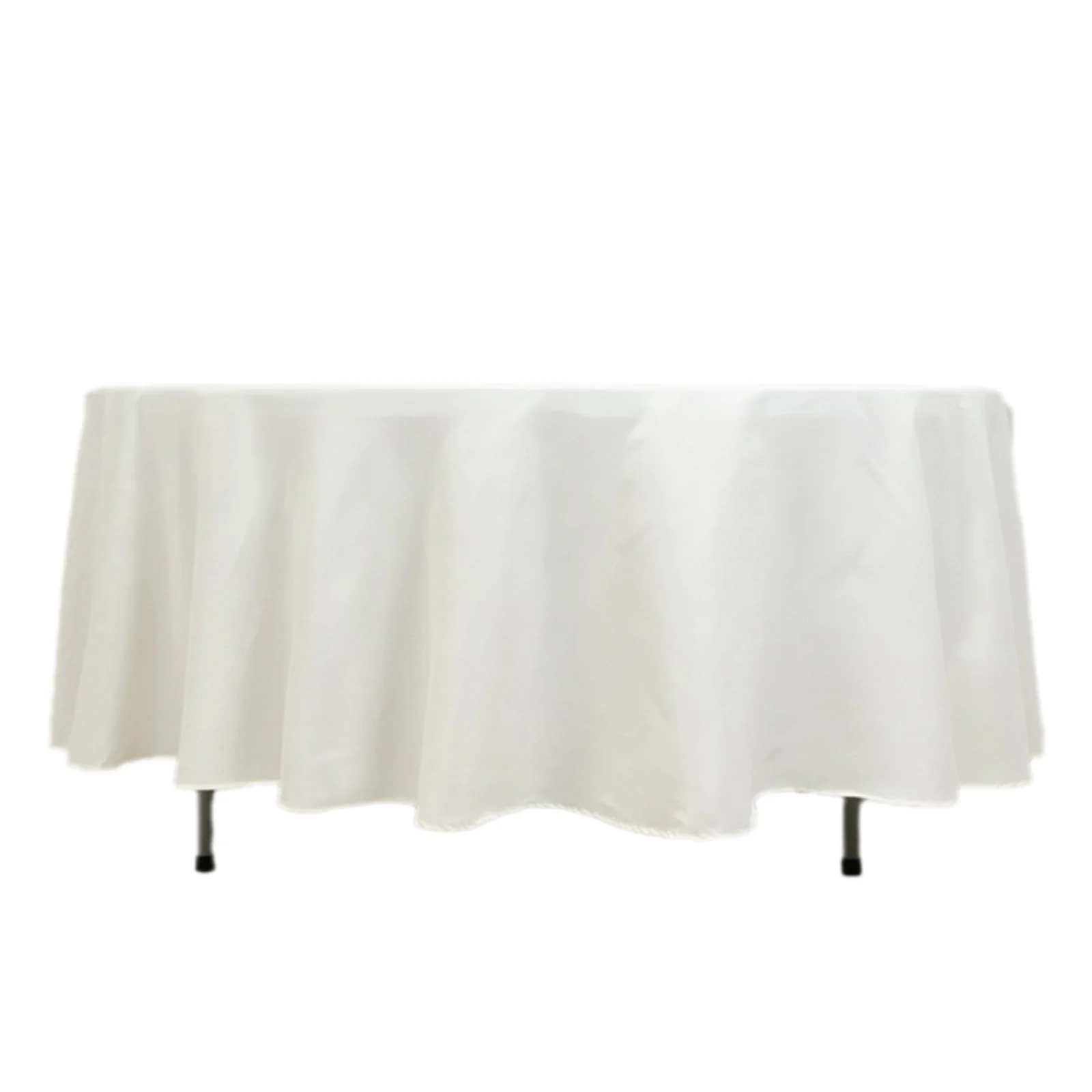 Fire Retardant Premium Polyester Round Tablecloth 108" Ivory - Safe, Durable & Classy Table Cover - Image 9