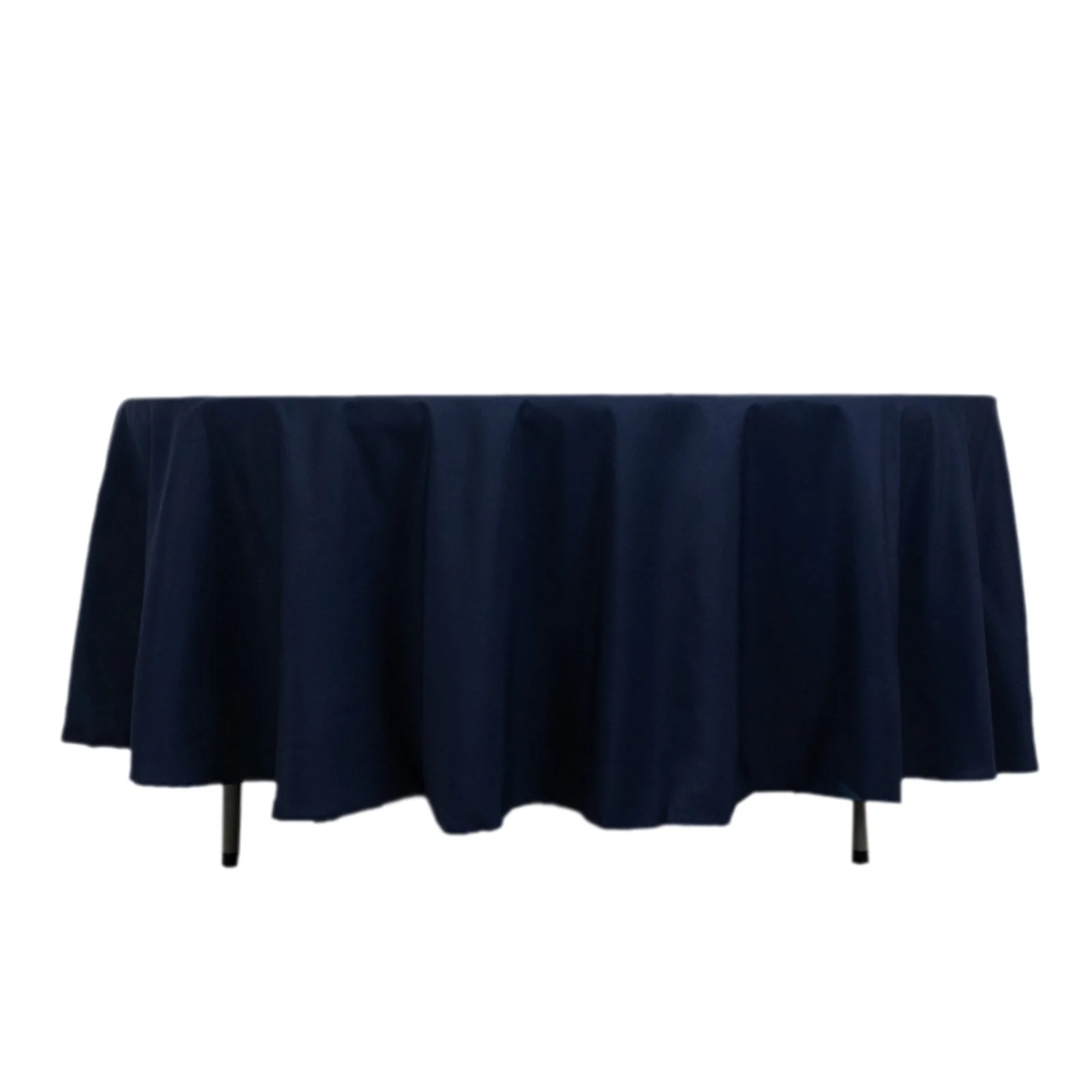 Fire Retardant Premium Polyester Round Tablecloth 108" Navy Blue - Safe, Durable & Classy Table Cover - Image 7