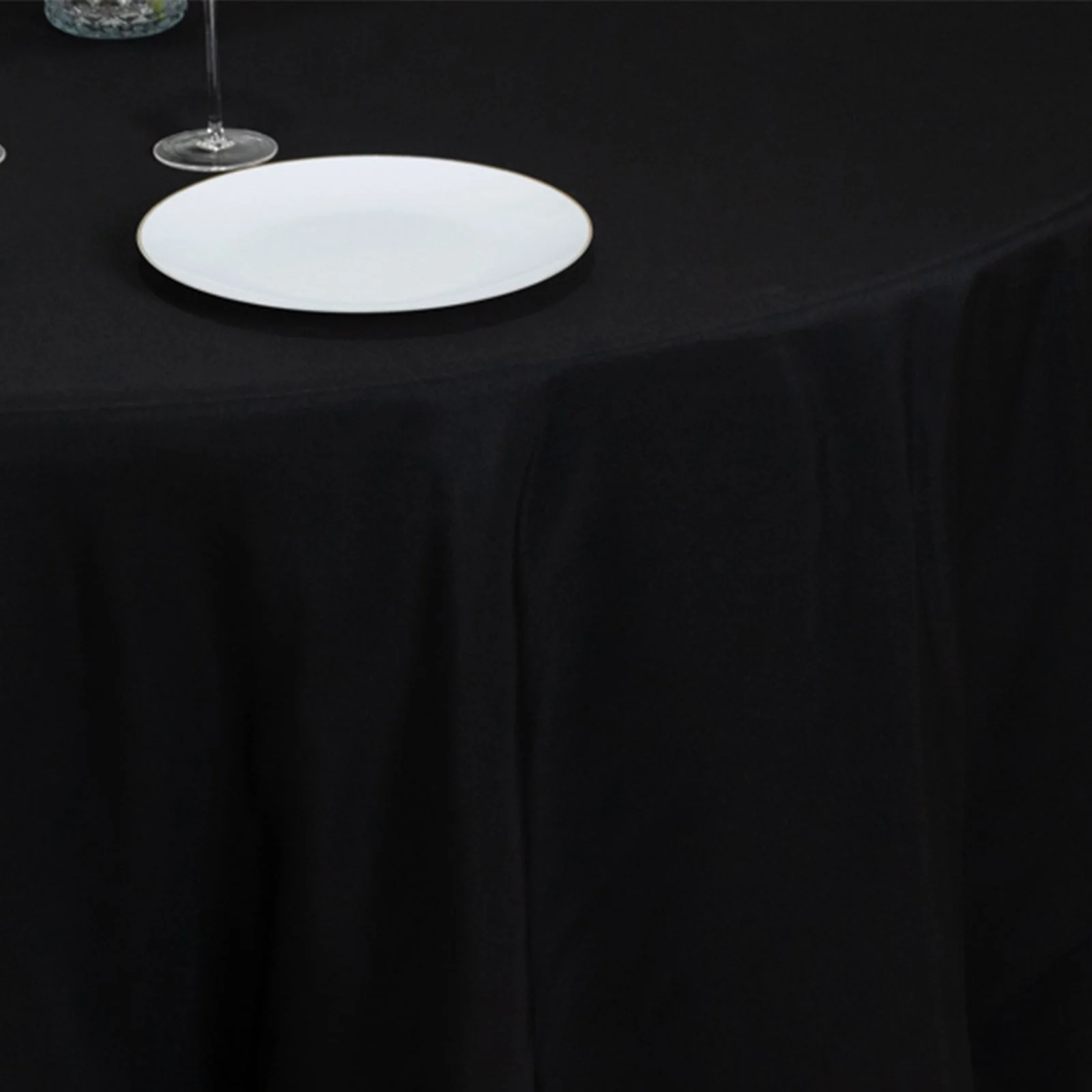 Fire Retardant Premium Polyester Round Tablecloth 120" Black - Safe, Durable & Seamless Table Cover - Image 7