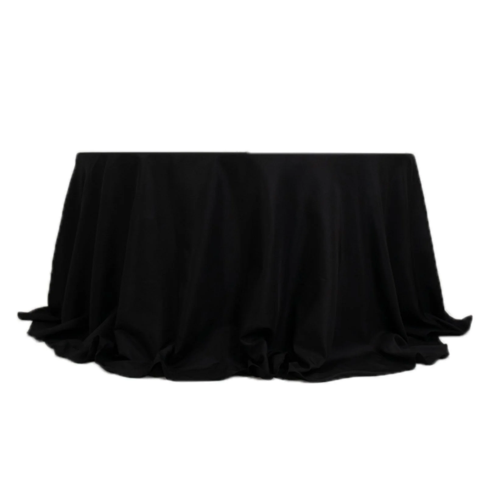 Fire Retardant Premium Polyester Round Tablecloth 132" Black - Safe, Durable & Seamless Table Cover - Image 7