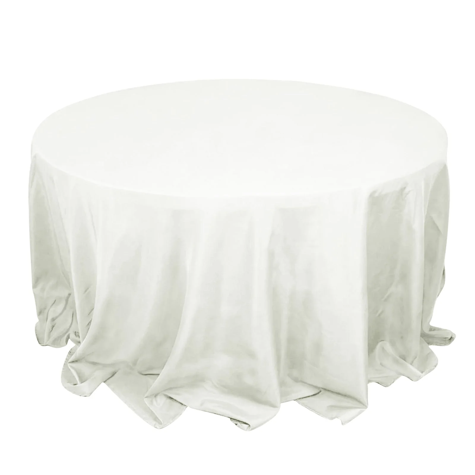 Fire Retardant Premium Polyester Round Tablecloth 132" Ivory - Safe, Durable & Seamless Table Cover - Image 8
