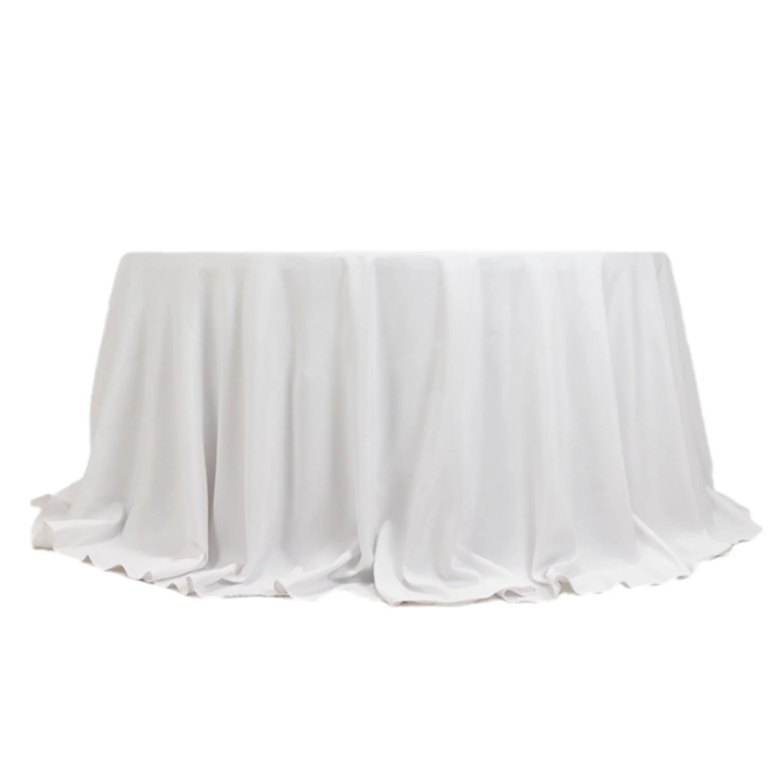 Fire Retardant Premium Polyester Round Tablecloth 132" White - Wrinkle-Resistant and Safety Certified Seamless Table Cover for Events & Gatherings - Image 10