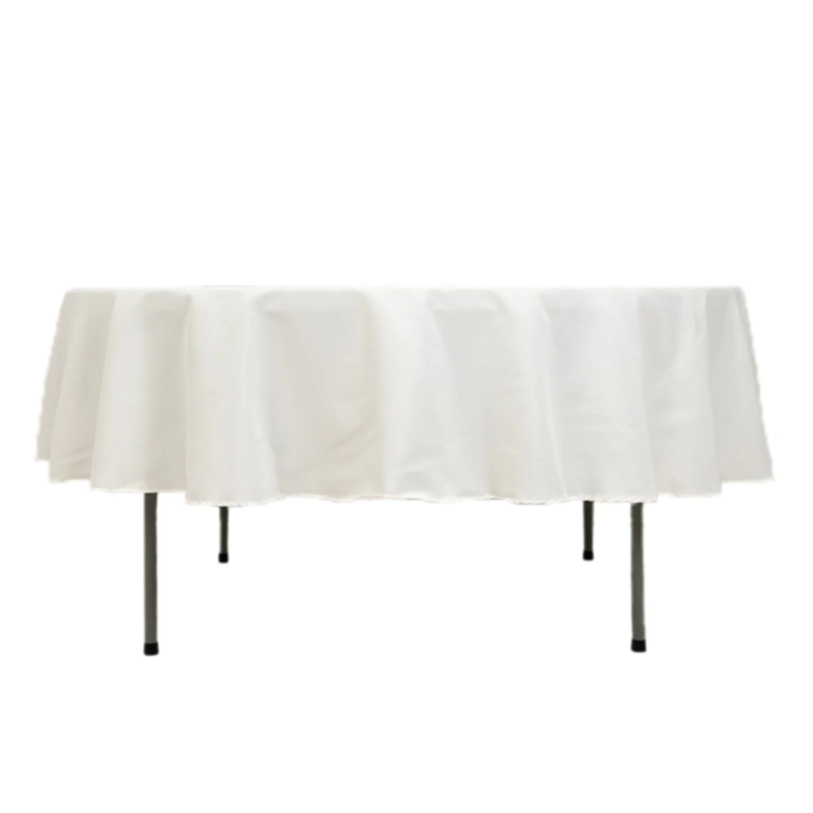 Fire Retardant Premium Polyester Round Tablecloth 90" Ivory - Safe & Durable Table Cover - Image 10