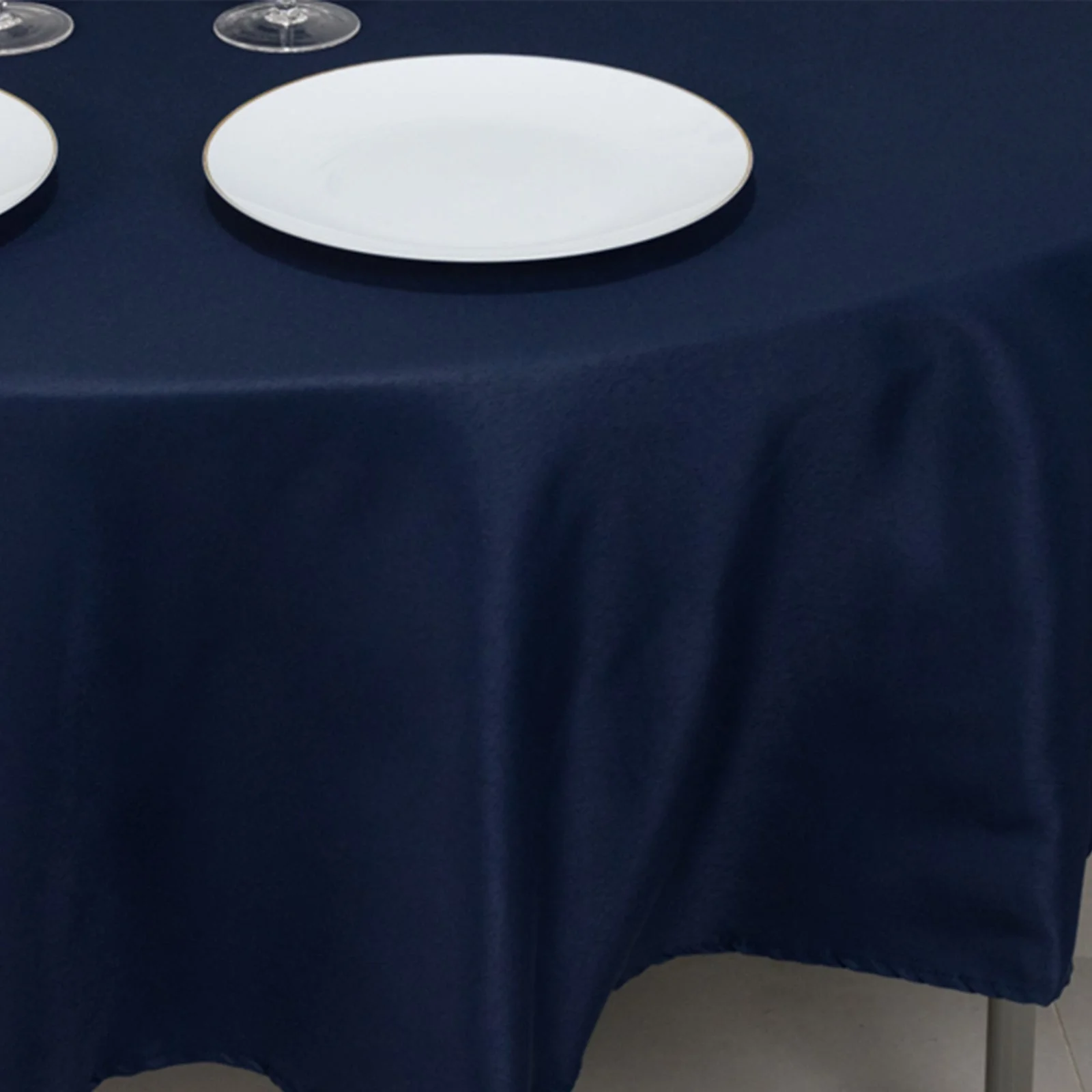 Fire Retardant Premium Polyester Round Tablecloth 90" Navy Blue - Safe & Durable Table Cover - Image 7