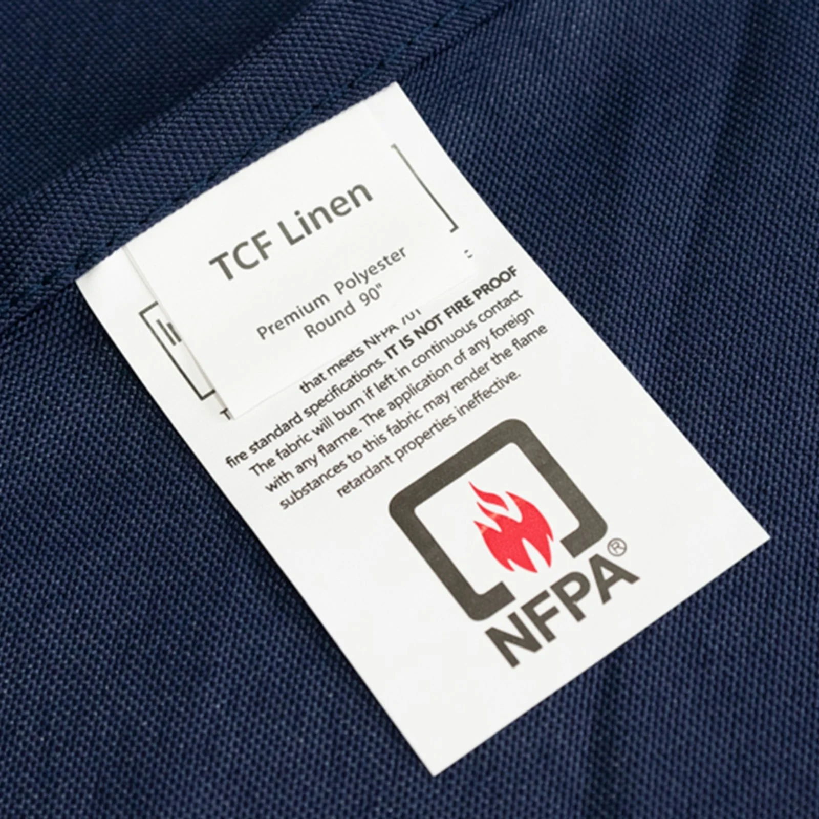 Fire Retardant Premium Polyester Round Tablecloth 90" Navy Blue - Safe & Durable Table Cover - Image 9