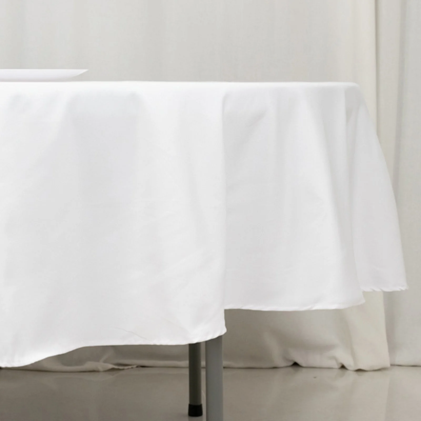 Fire Retardant Premium Polyester Round Tablecloth 90" White - Wrinkle-Resistant and Safety Certified Table Cover for Events & Gatherings - Image 2