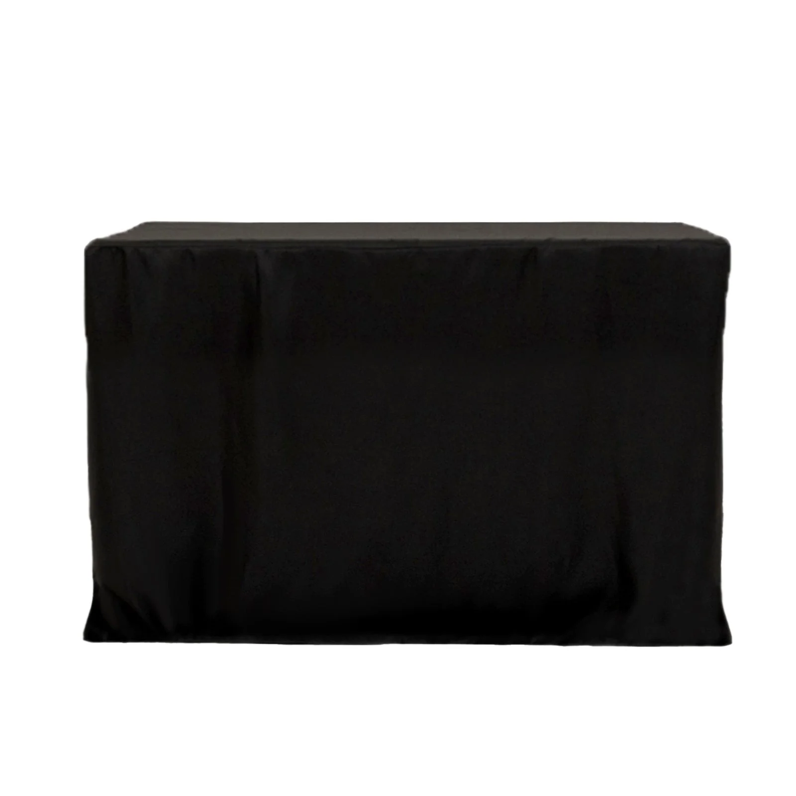 Fitted Polyester Rectangle Tablecloth 48"x24"x42" Black - Ideal for Tall Special Size Tables - Image 6