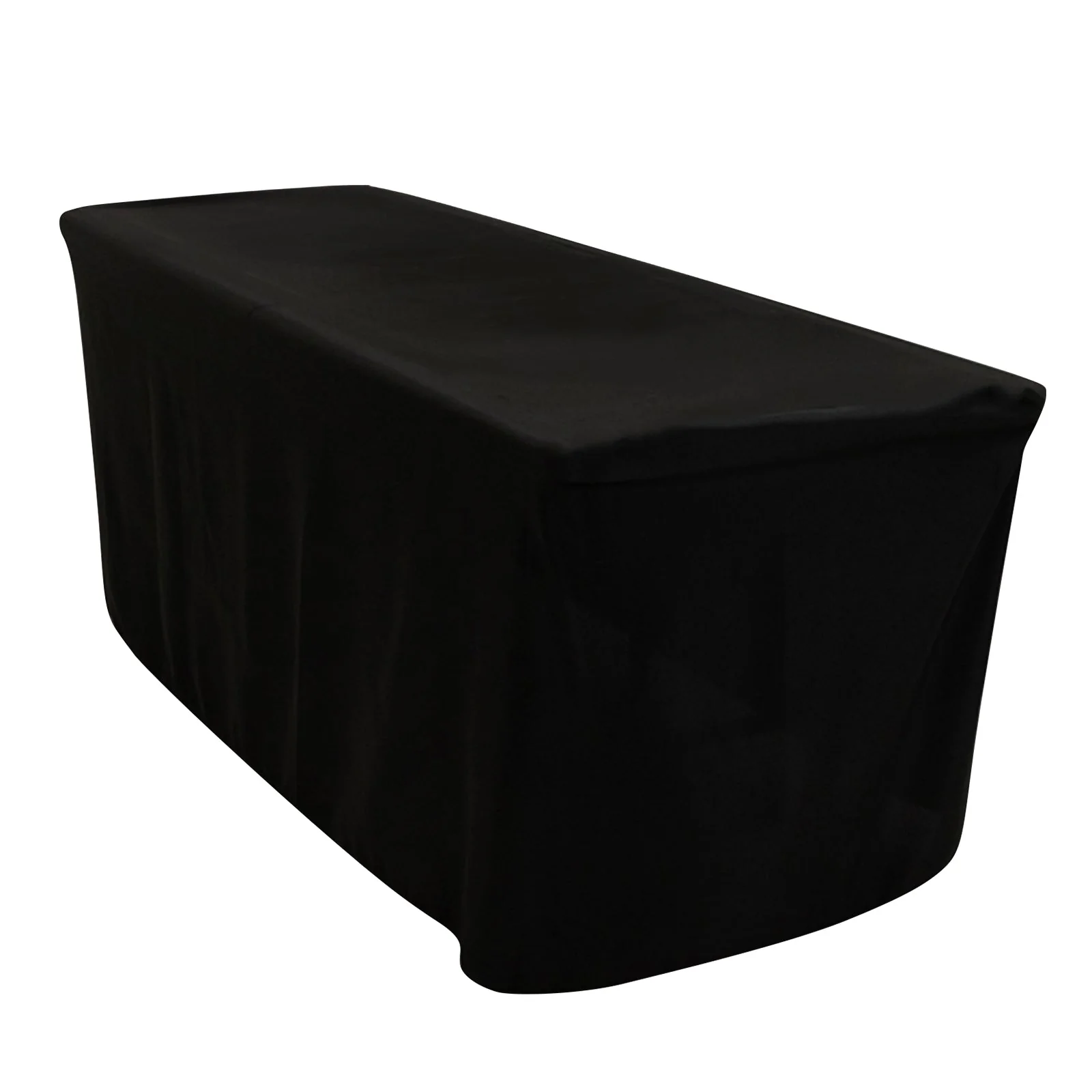 Fitted Polyester Rectangle Tablecloth 72"x24"x30" Black - Designed for Narrow Tables - Image 8