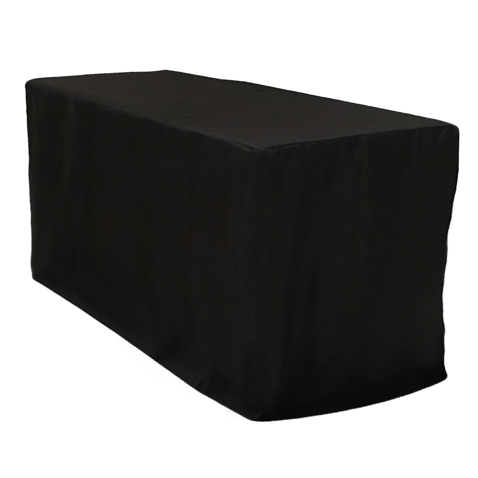 Fitted Polyester Rectangle Tablecloth 72"x24"x42" Black - Perfect for Tall Narrow Tables - Image 3