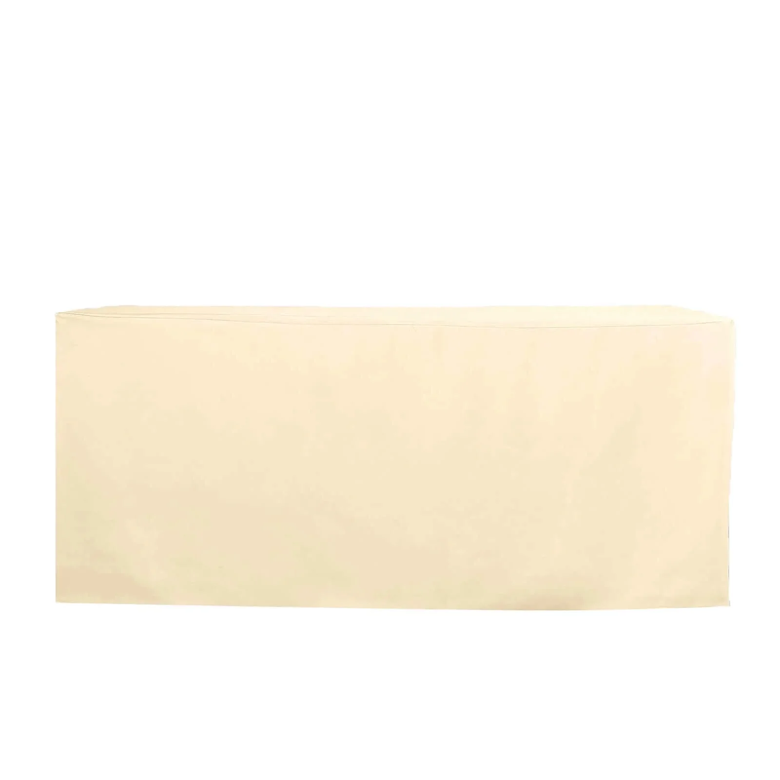 Fitted Polyester Rectangle Tablecloth 72"x30" Beige - Perfect for Standard Tables - Image 3