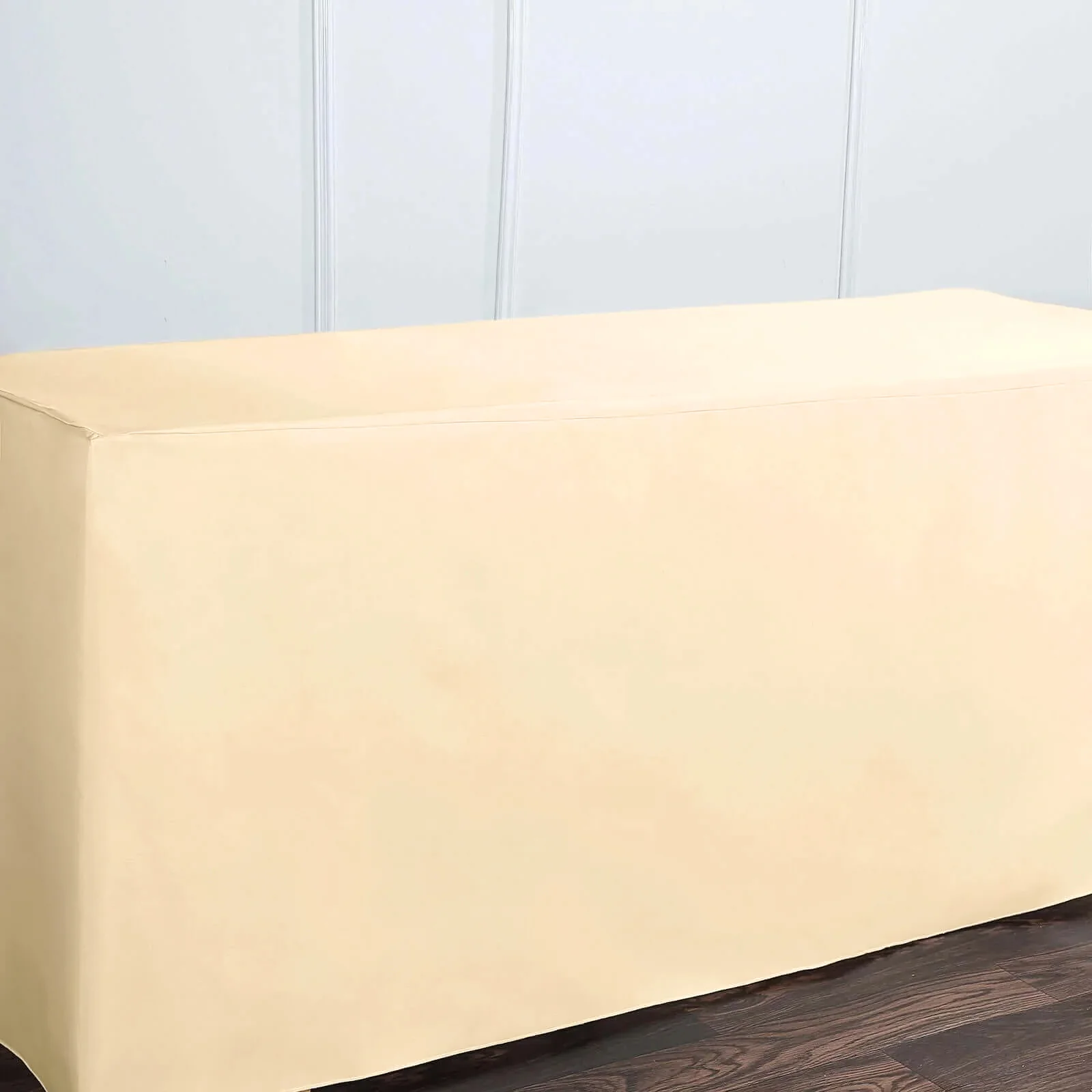 Fitted Polyester Rectangle Tablecloth 72"x30" Beige - Perfect for Standard Tables - Image 6