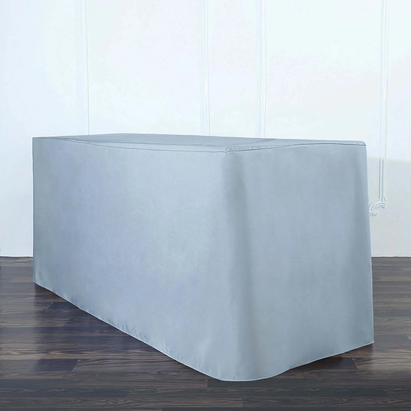 Fitted Polyester Rectangle Tablecloth 72"x30" Dusty Blue - Perfect for Standard Tables