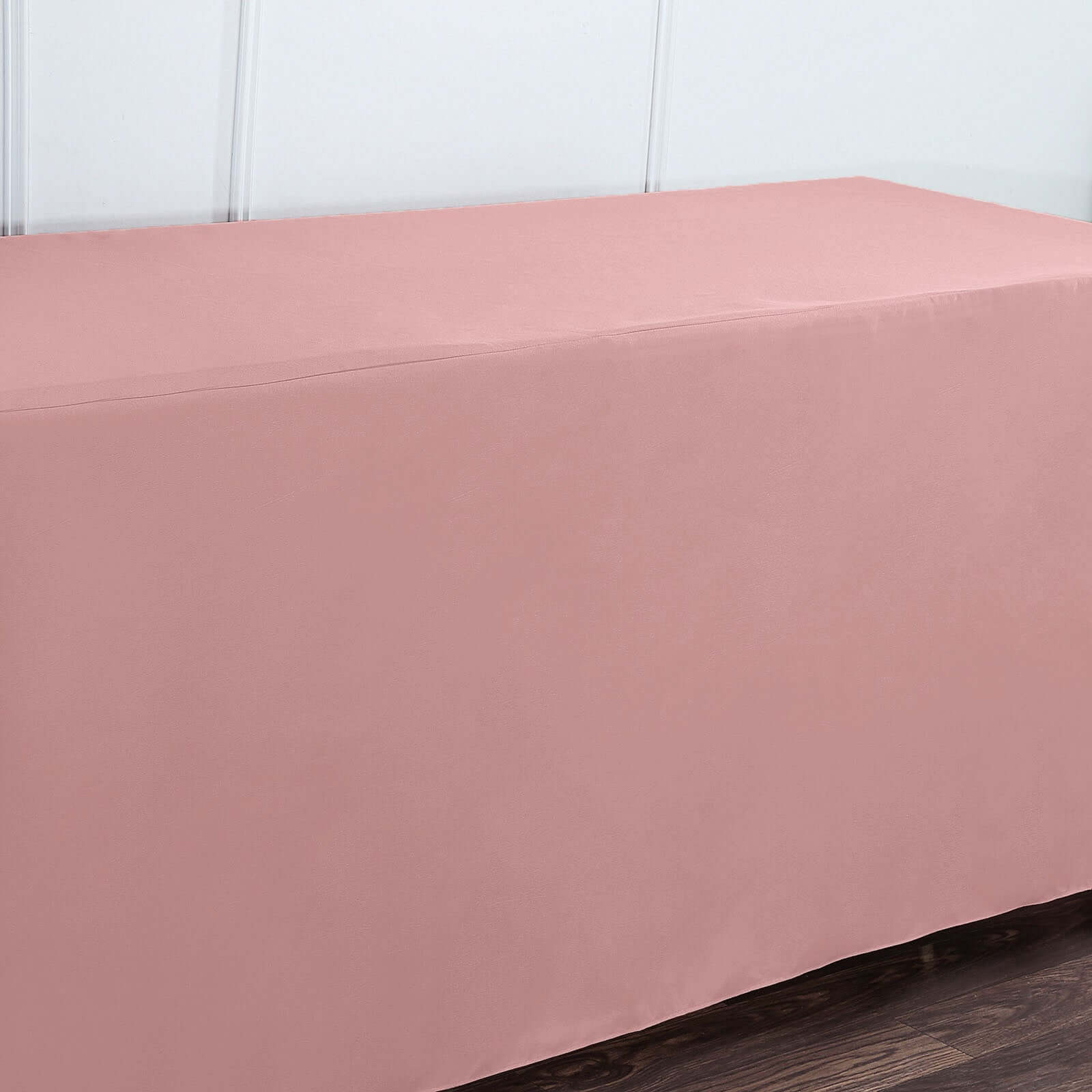 Fitted Polyester Rectangle Tablecloth 72"x30" Dusty Rose - Perfect for Standard Tables - Image 3