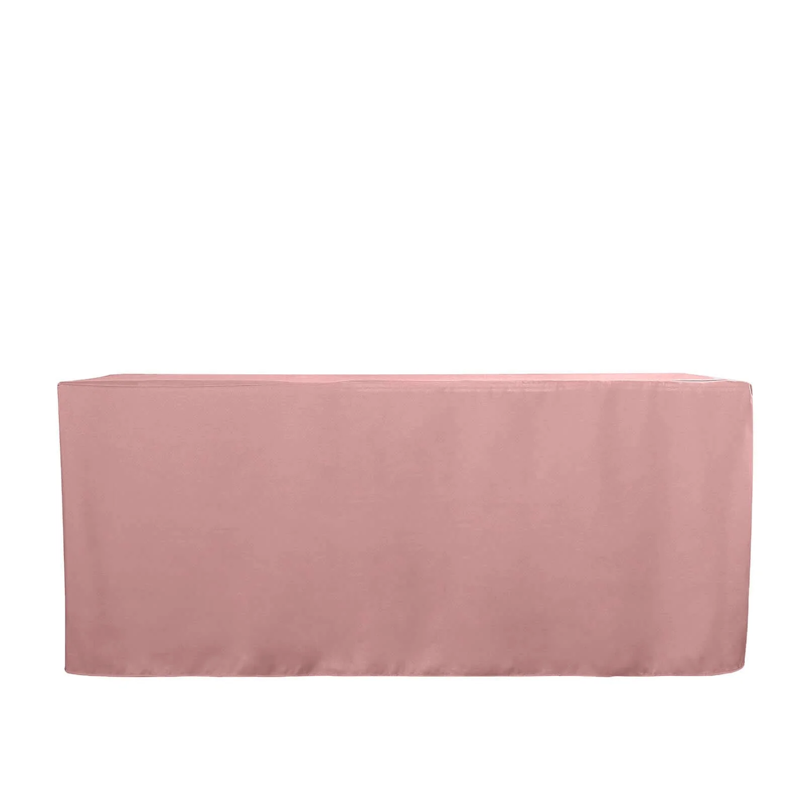 Fitted Polyester Rectangle Tablecloth 72"x30" Dusty Rose - Perfect for Standard Tables - Image 6