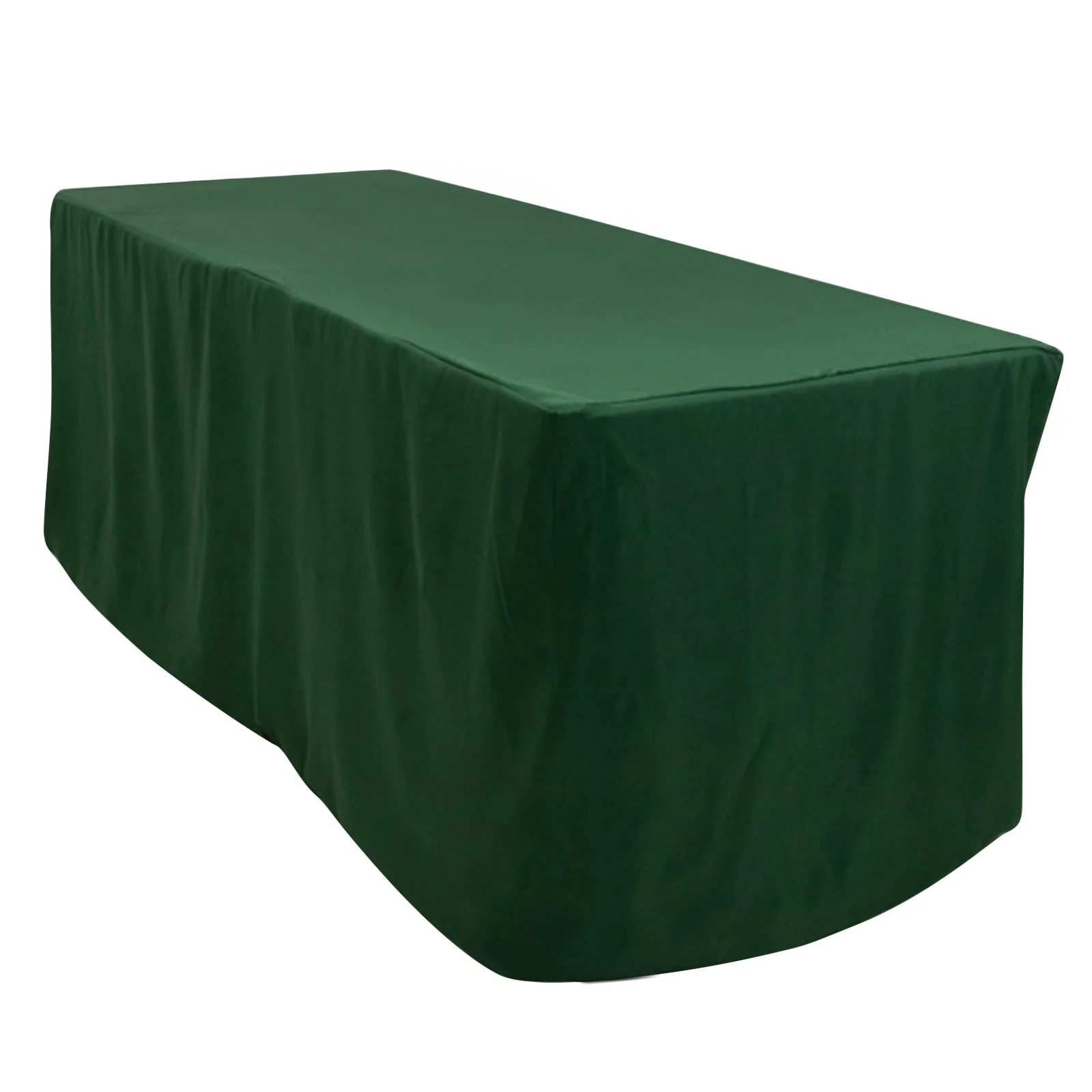 Fitted Polyester Rectangle Tablecloth 72"x30" Hunter Emerald Green - Perfect for Standard Tables - Image 4
