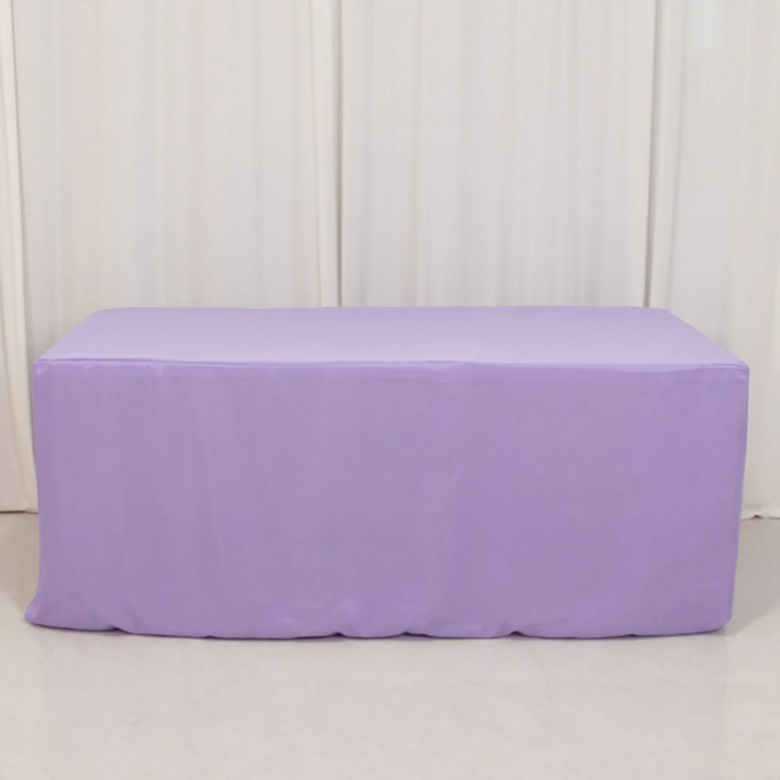 Fitted Polyester Rectangle Tablecloth 72"x30" Lavender Lilac - Perfect for Standard Tables