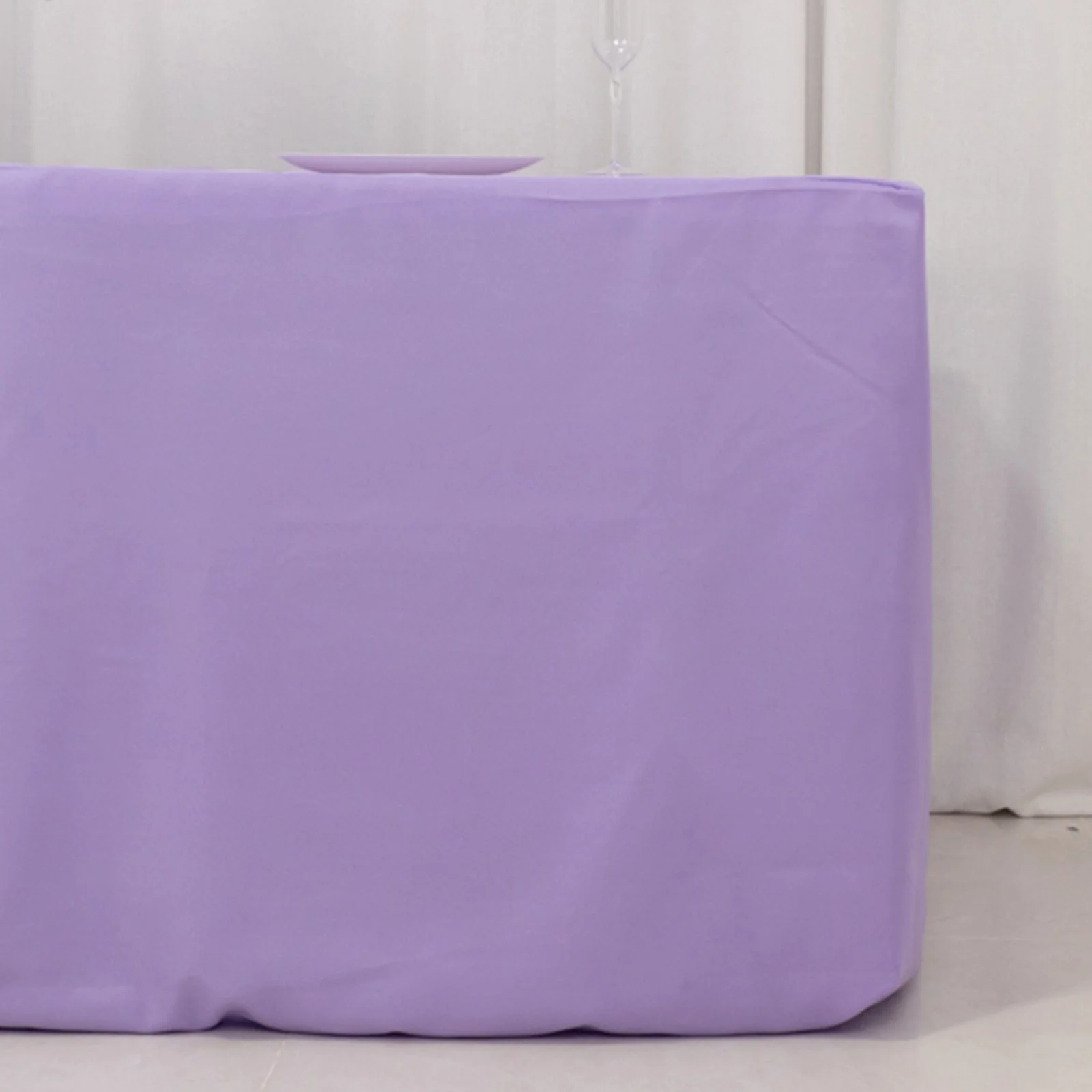 Fitted Polyester Rectangle Tablecloth 72"x30" Lavender Lilac - Perfect for Standard Tables - Image 2
