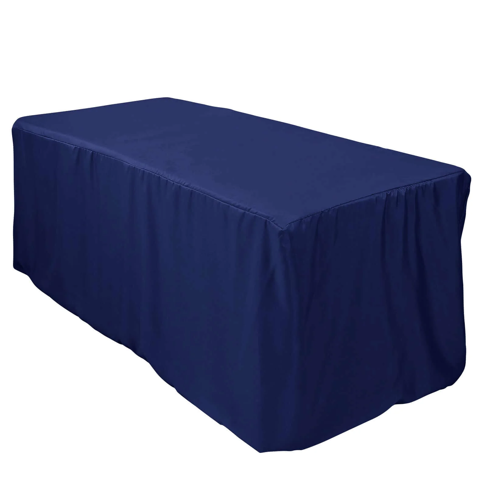 Fitted Polyester Rectangle Tablecloth 72"x30" Navy Blue - Perfect for Standard Tables - Image 6