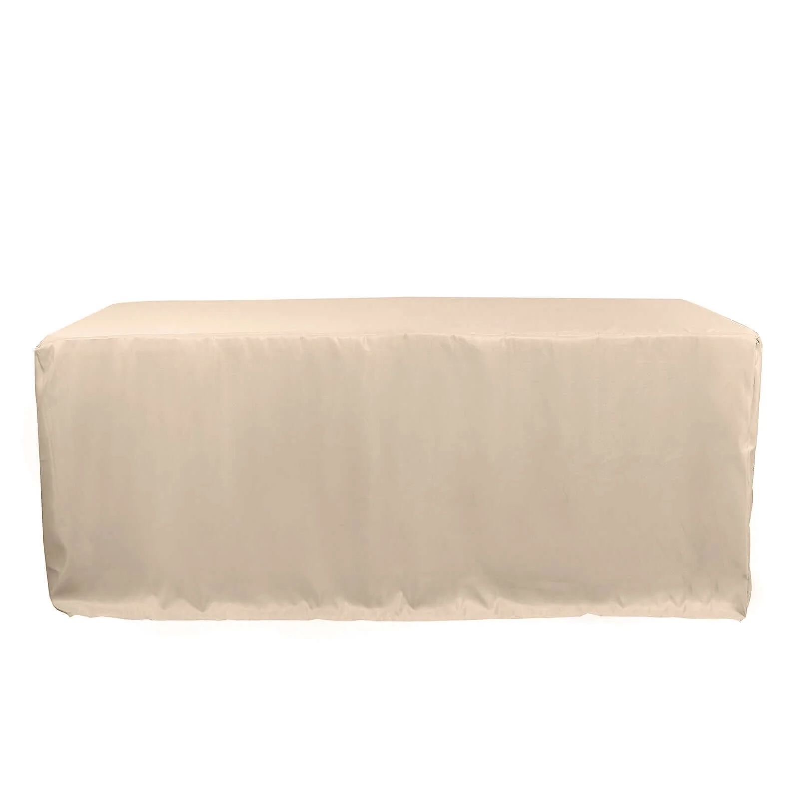 Fitted Polyester Rectangle Tablecloth 72"x30" Nude - Perfect for Standard Tables - Image 6