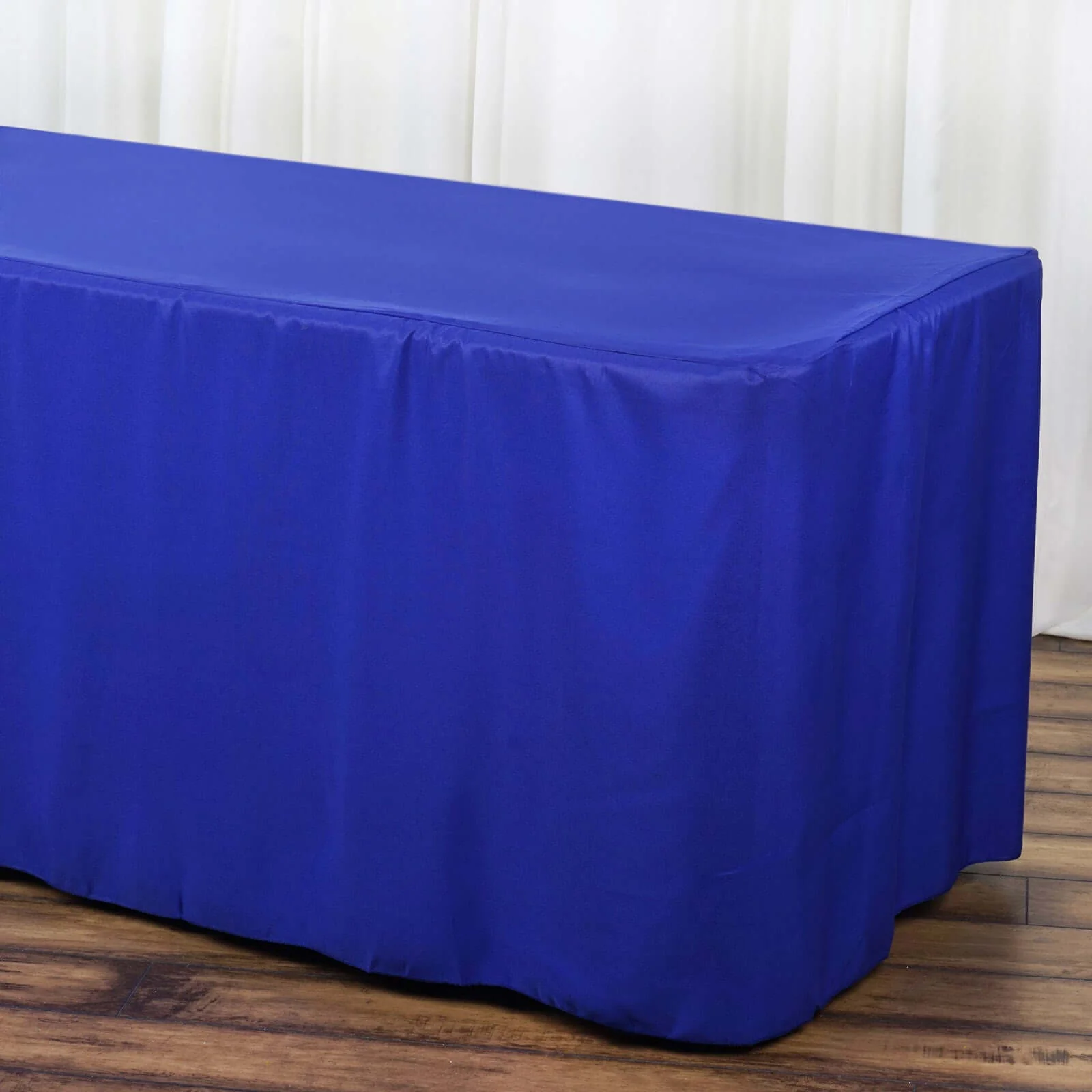 Fitted Polyester Rectangle Tablecloth 72"x30" Royal Blue - Perfect for Standard Tables