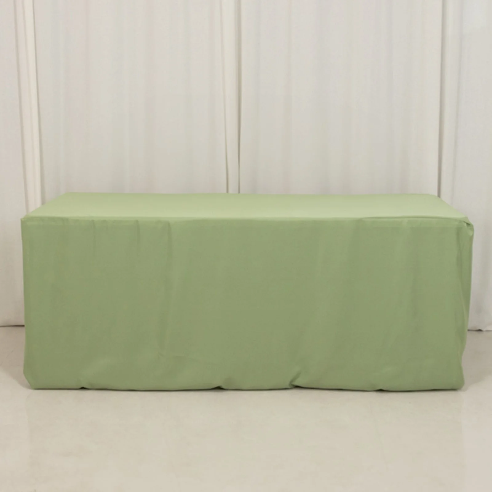 Fitted Polyester Rectangle Tablecloth 72"x30" Sage Green - Perfect for Standard Tables