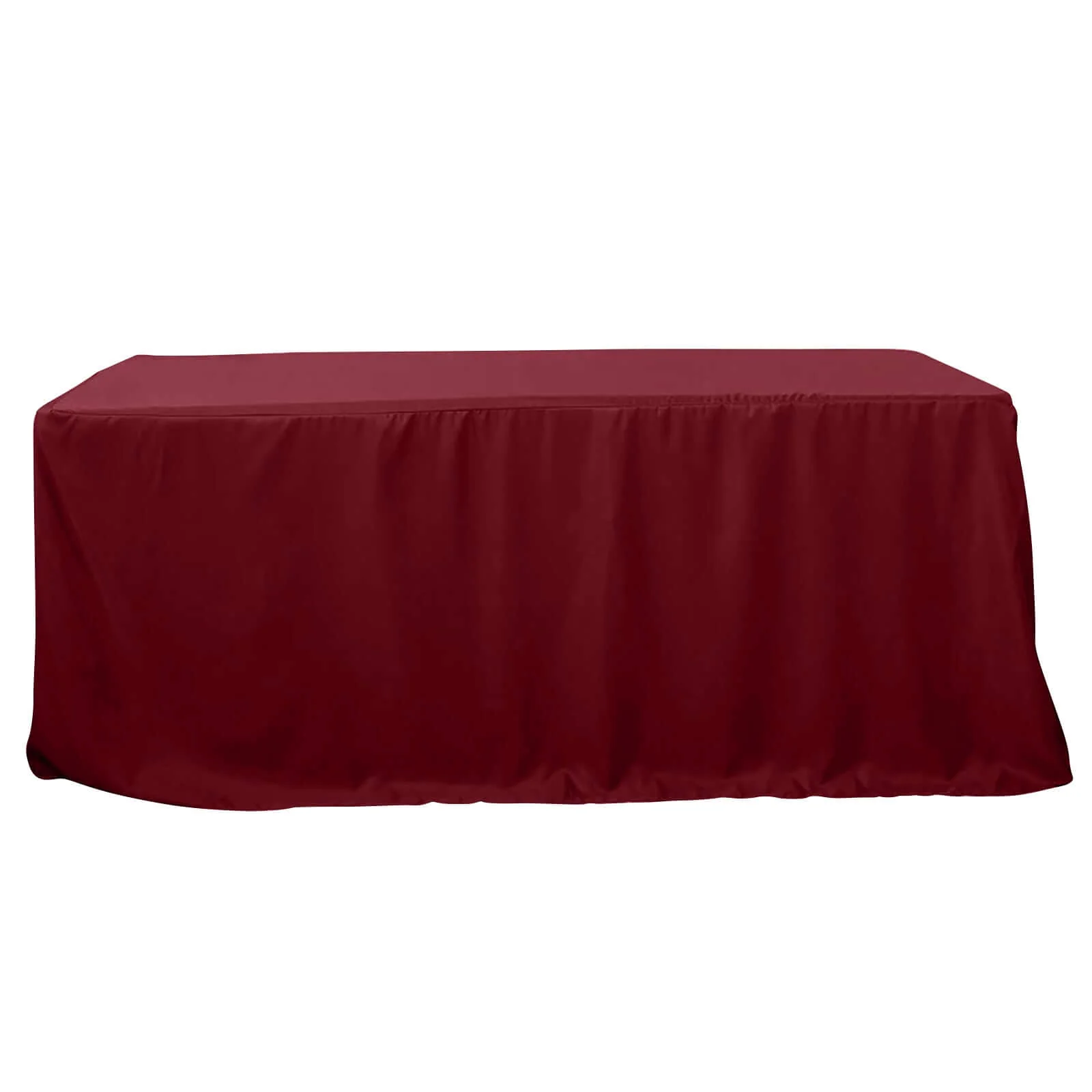 Fitted Polyester Rectangle Tablecloth 96"x30" Burgundy - Snug Fit for Large Tables - Image 7