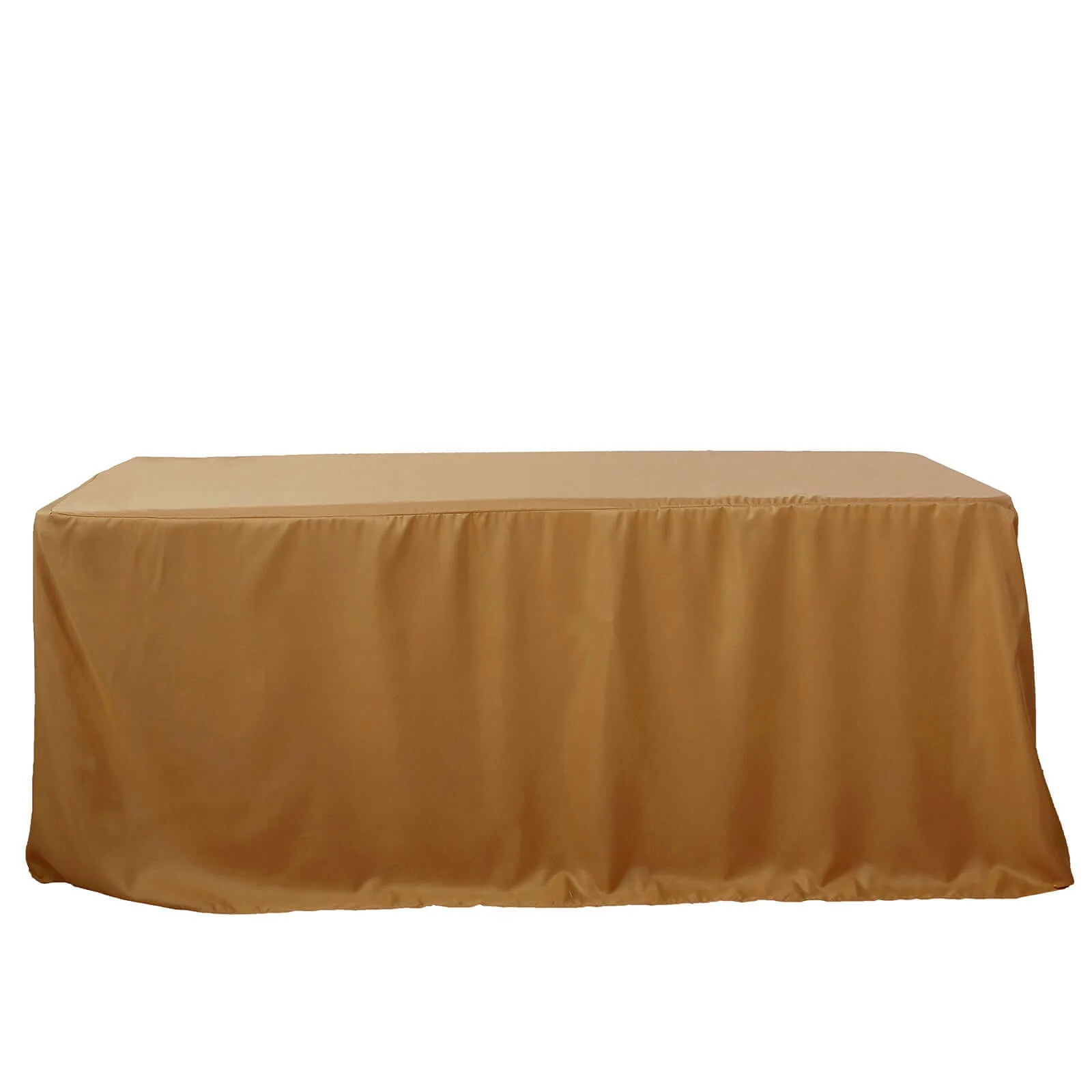 Fitted Polyester Rectangle Tablecloth 96"x30" Gold - Snug Fit and Easy to Maintain Table Cover for Banquets & Conferences - Image 7