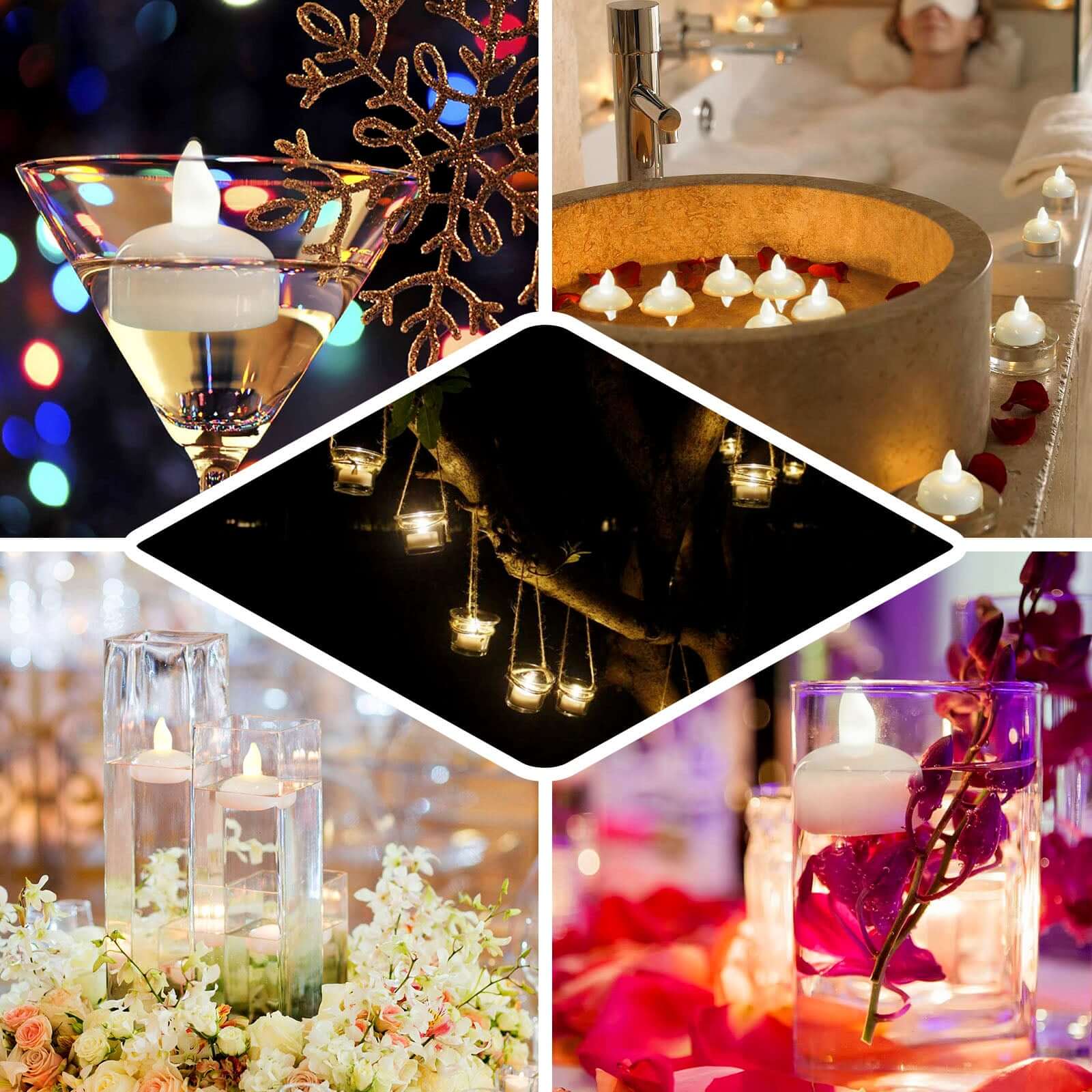 12-Pack LED Tealight Candles Flameless Cool White - Floating Waterproof Lights for Décor - Image 4