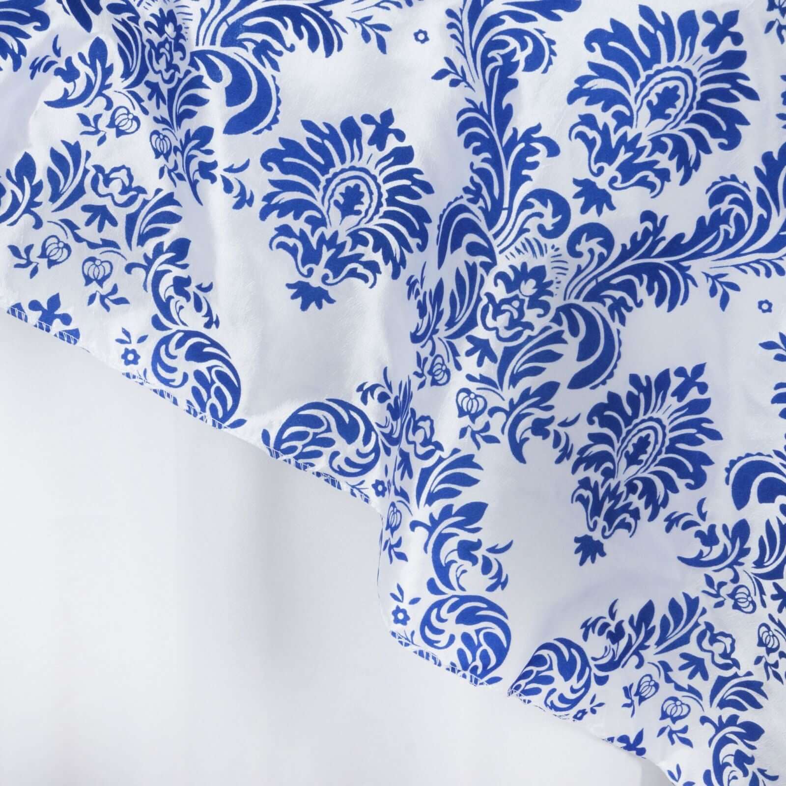 Flocking Square Table Overlay 60"x60" Royal Blue - Damask Table Topper - Image 2