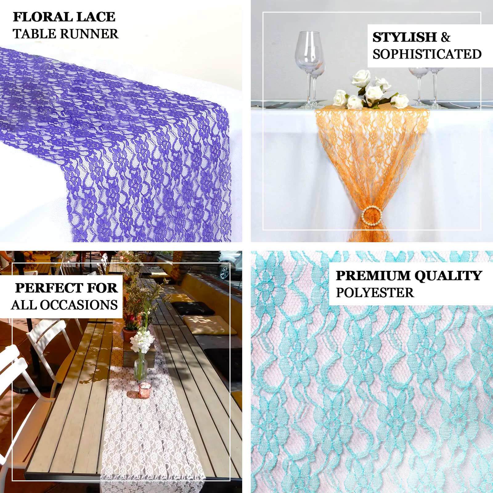 Floral Lace Table Runner 12"x108" Sage Green - Delicate and Ornate Table Decor - Image 3