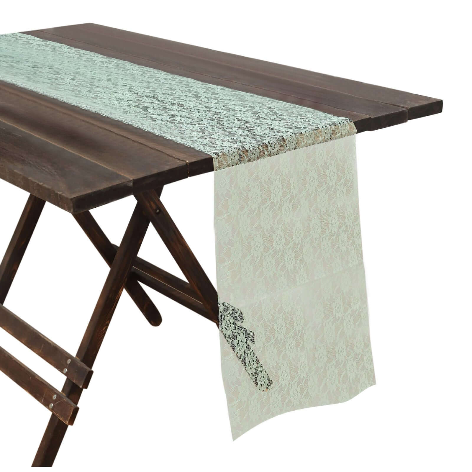 Floral Lace Table Runner 12"x108" Sage Green - Delicate and Ornate Table Decor - Image 7