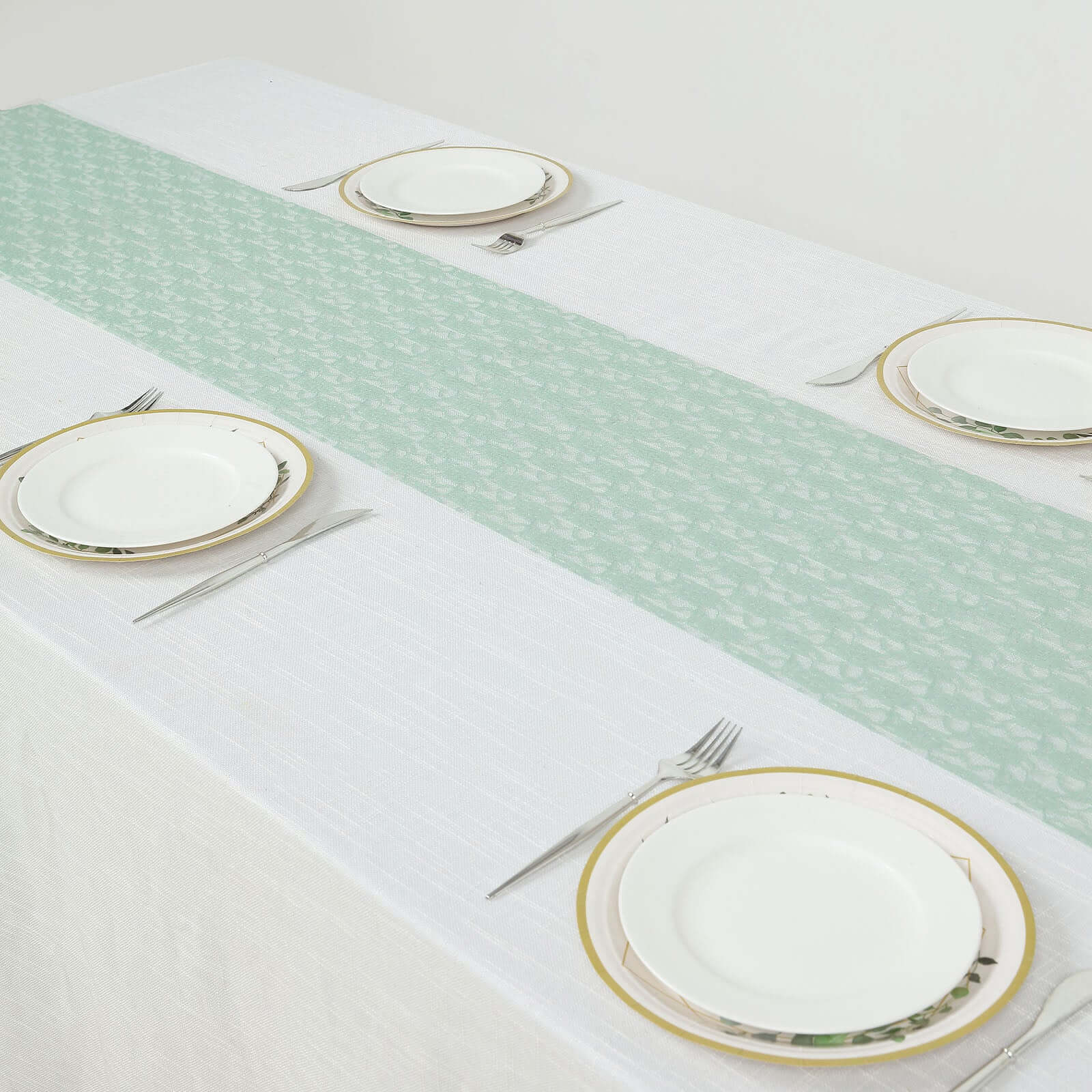 Floral Lace Table Runner 12"x108" Sage Green - Delicate and Ornate Table Decor - Image 8