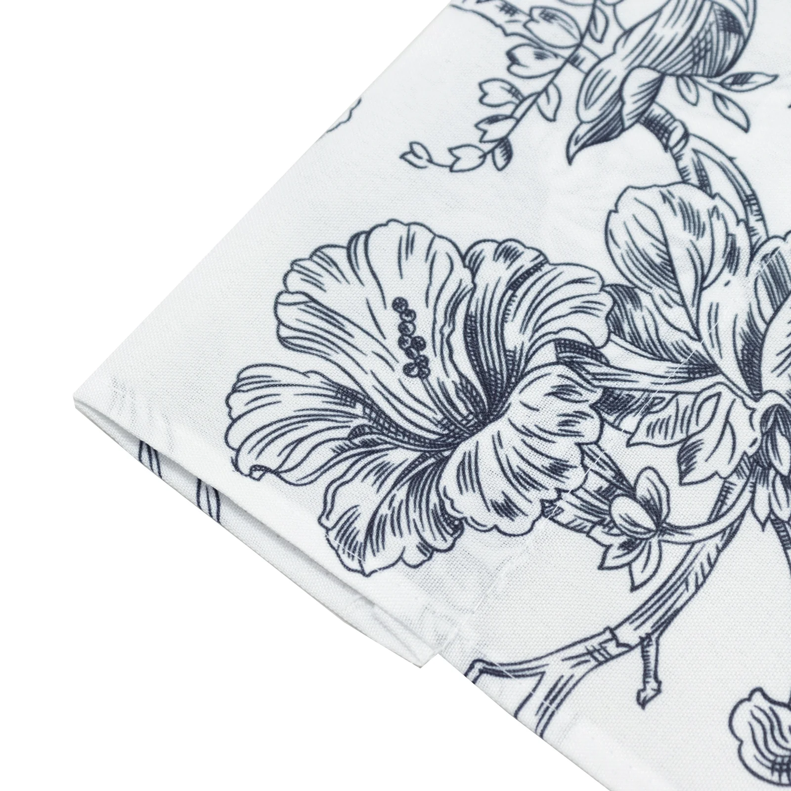 French Toile Backdrop Curtain – 5ft x 10ft Polyester Drape Panel, Black Floral, Rod Pocket Design - Image 3
