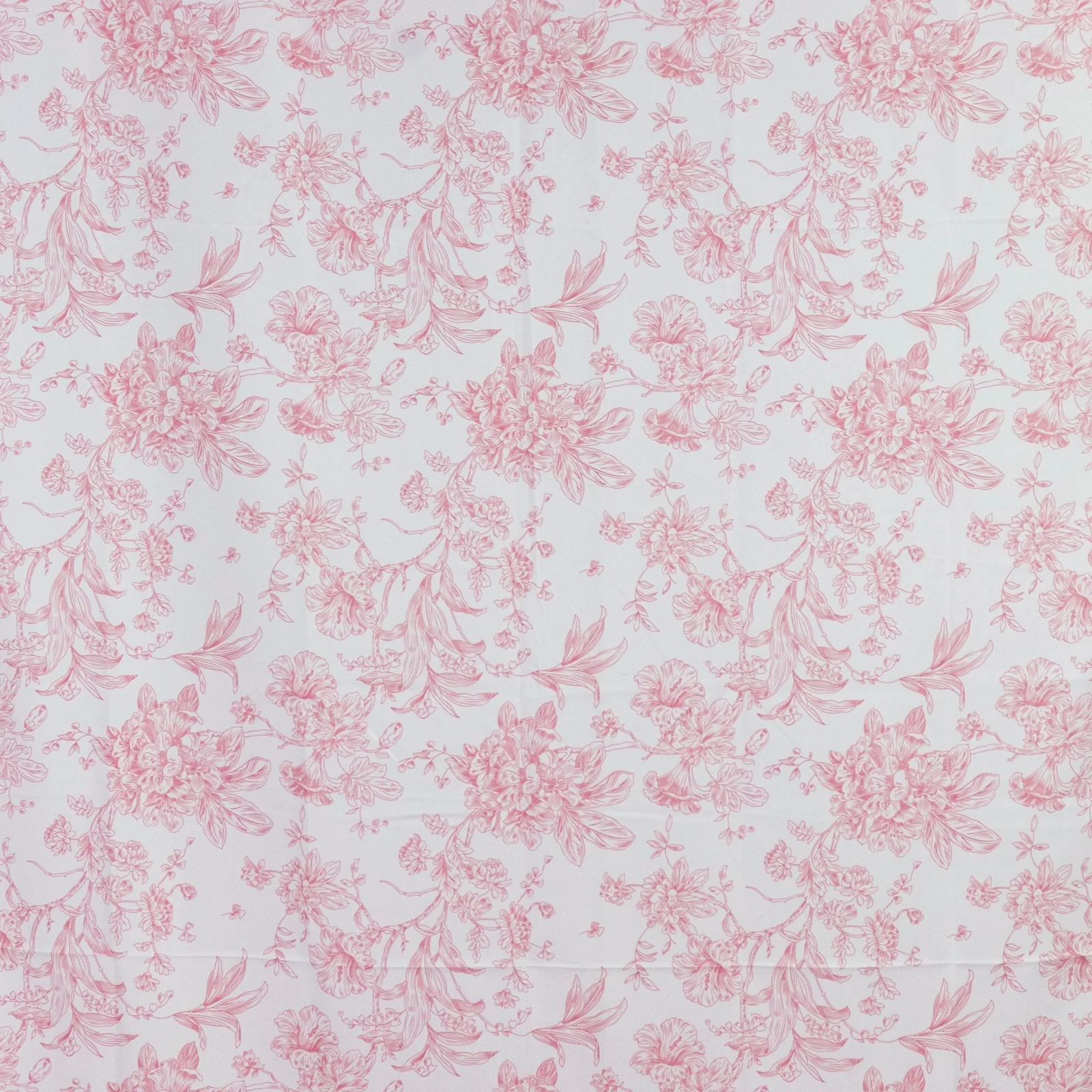 French Toile Backdrop Curtain – 5ft x 10ft Polyester Drape Panel, Pink Floral, Rod Pocket Design - Image 6